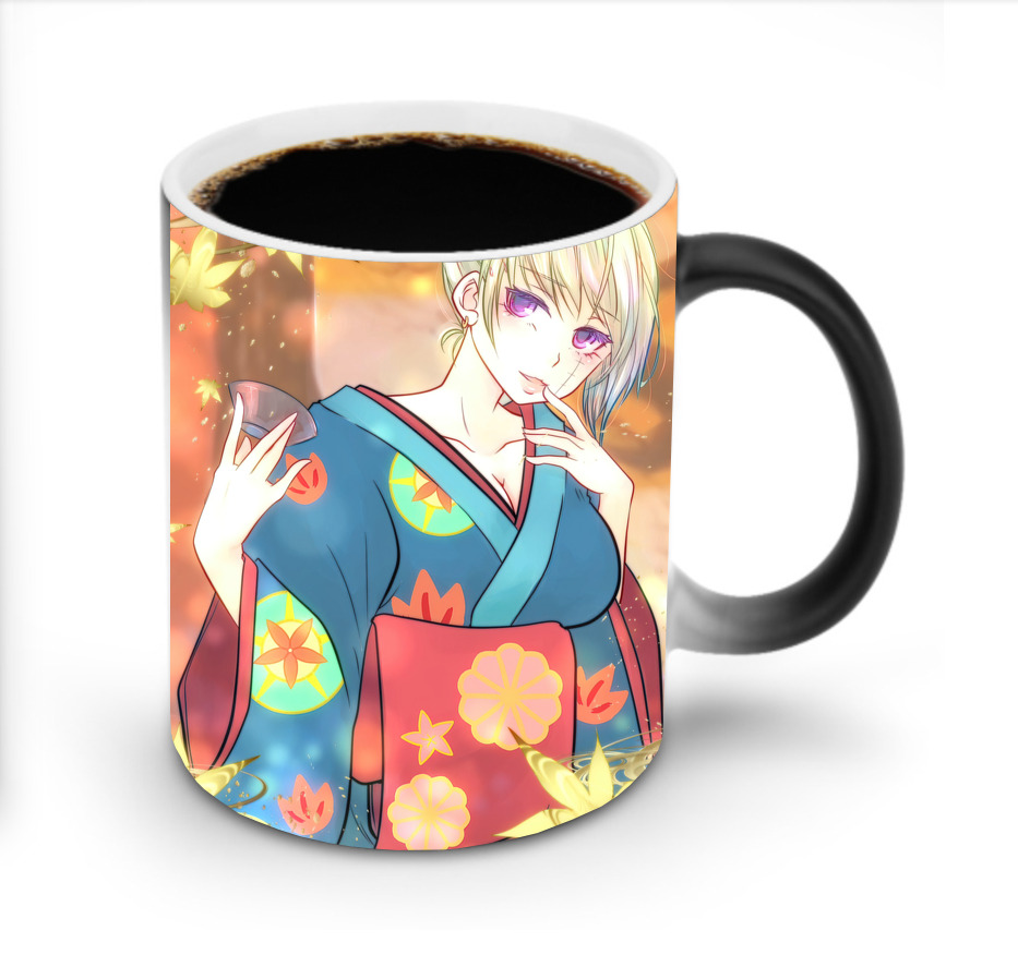 （画像用） ぎんたま 坂田銀時（さかたぎんとき） 神楽 志村新八（しむら しんぱち） GINTAMA Sakata Gintoki Kagura Shimura Shinpachi 温度変色マグカップ