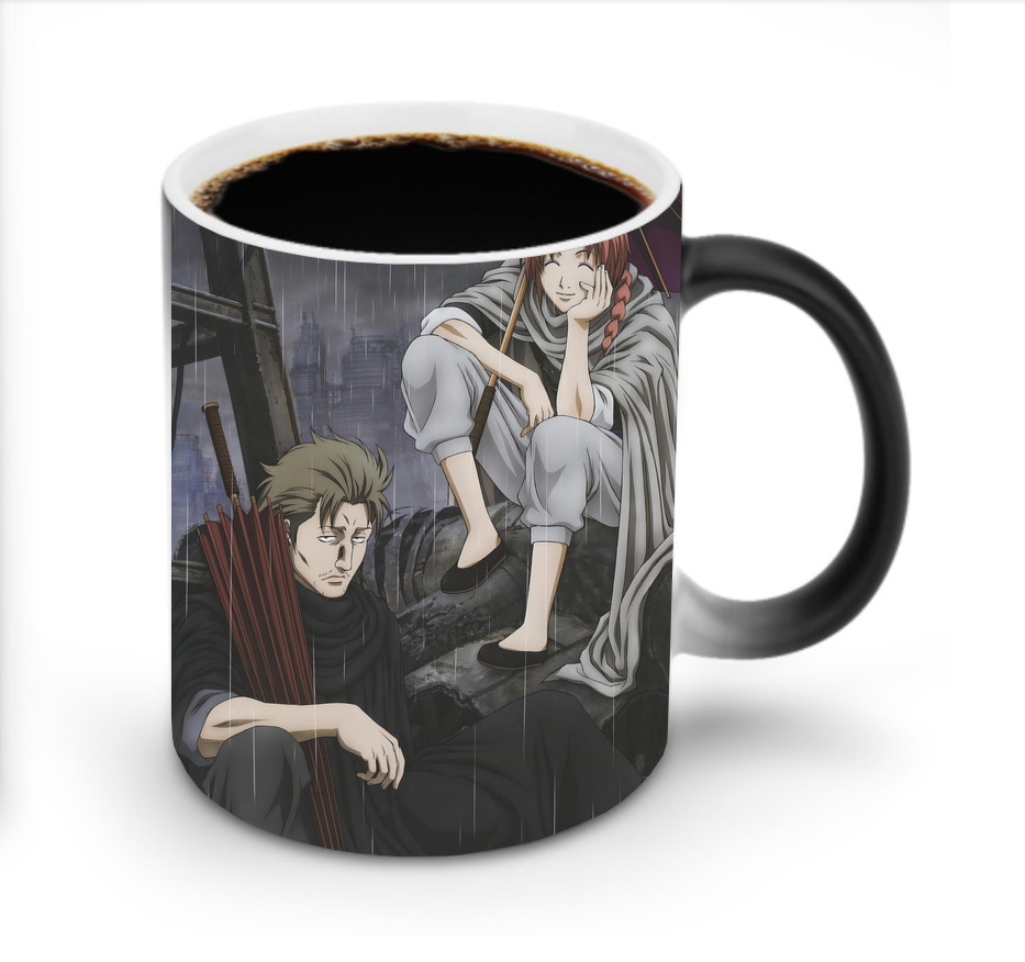 （画像用） ぎんたま 坂田銀時（さかたぎんとき） 神楽 志村新八（しむら しんぱち） GINTAMA Sakata Gintoki Kagura Shimura Shinpachi 温度変色マグカップ