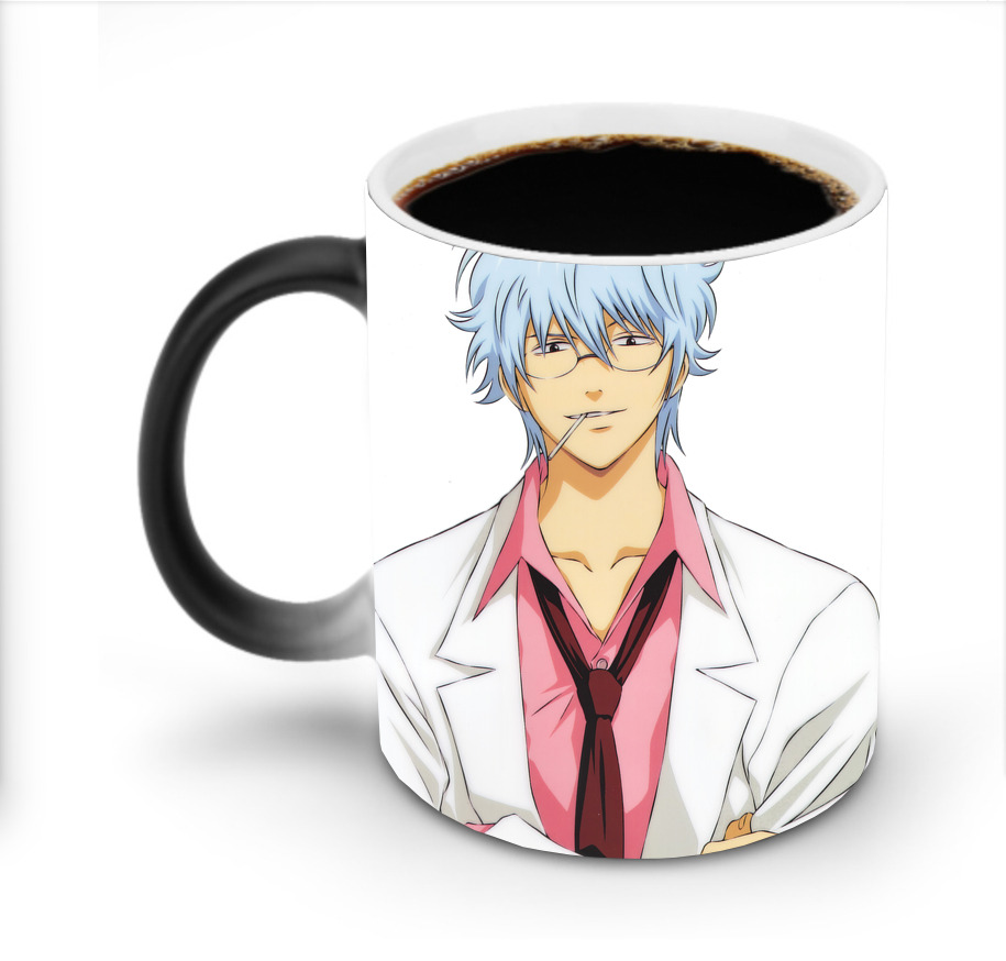 （画像用） ぎんたま 坂田銀時（さかたぎんとき） 神楽 志村新八（しむら しんぱち） GINTAMA Sakata Gintoki Kagura Shimura Shinpachi 温度変色マグカップ
