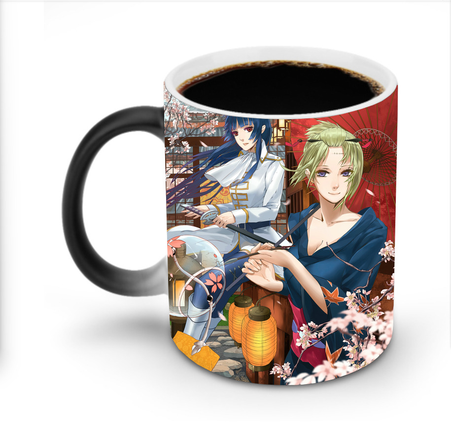 （画像用） ぎんたま 坂田銀時（さかたぎんとき） 神楽 志村新八（しむら しんぱち） GINTAMA Sakata Gintoki Kagura Shimura Shinpachi 温度変色マグカップ