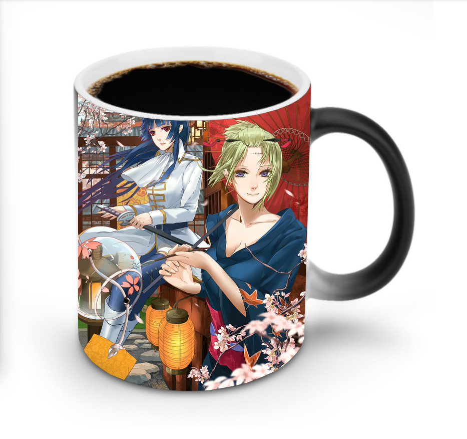 （画像用） ぎんたま 坂田銀時（さかたぎんとき） 神楽 志村新八（しむら しんぱち） GINTAMA Sakata Gintoki Kagura Shimura Shinpachi 温度変色マグカップ
