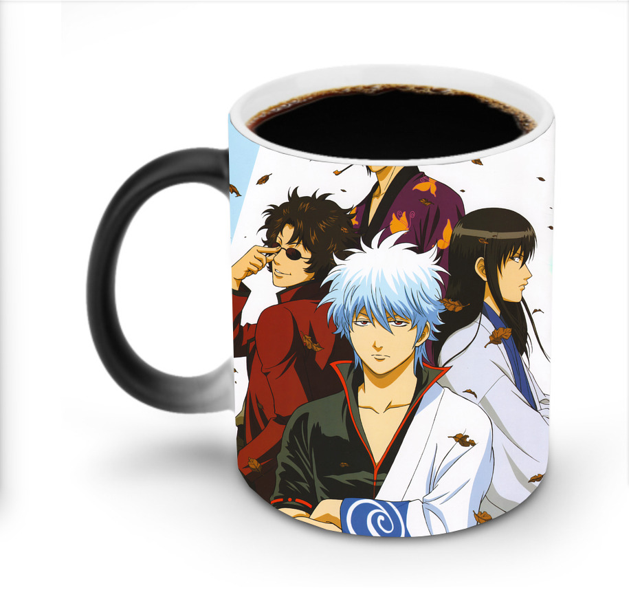 （画像用） ぎんたま 坂田銀時（さかたぎんとき） 神楽 志村新八（しむら しんぱち） GINTAMA Sakata Gintoki Kagura Shimura Shinpachi 温度変色マグカップ