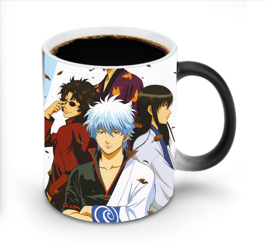（画像用） ぎんたま 坂田銀時（さかたぎんとき） 神楽 志村新八（しむら しんぱち） GINTAMA Sakata Gintoki Kagura Shimura Shinpachi 温度変色マグカップ