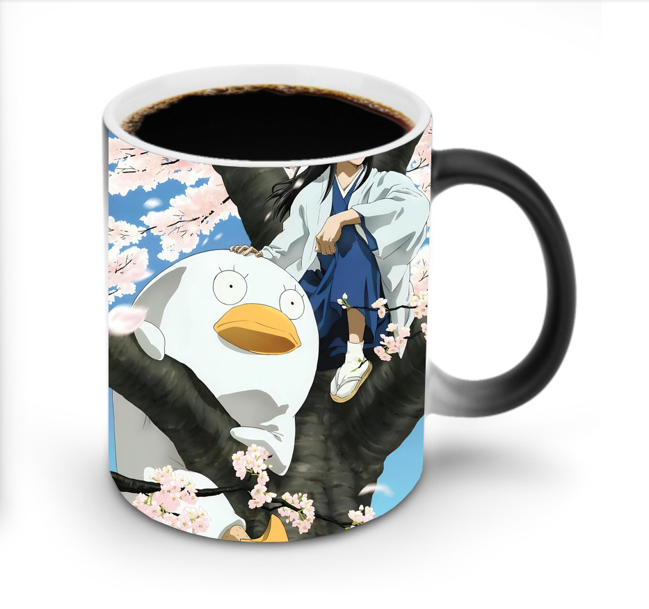 （画像用） ぎんたま 坂田銀時（さかたぎんとき） 神楽 志村新八（しむら しんぱち） GINTAMA Sakata Gintoki Kagura Shimura Shinpachi 温度変色マグカップ