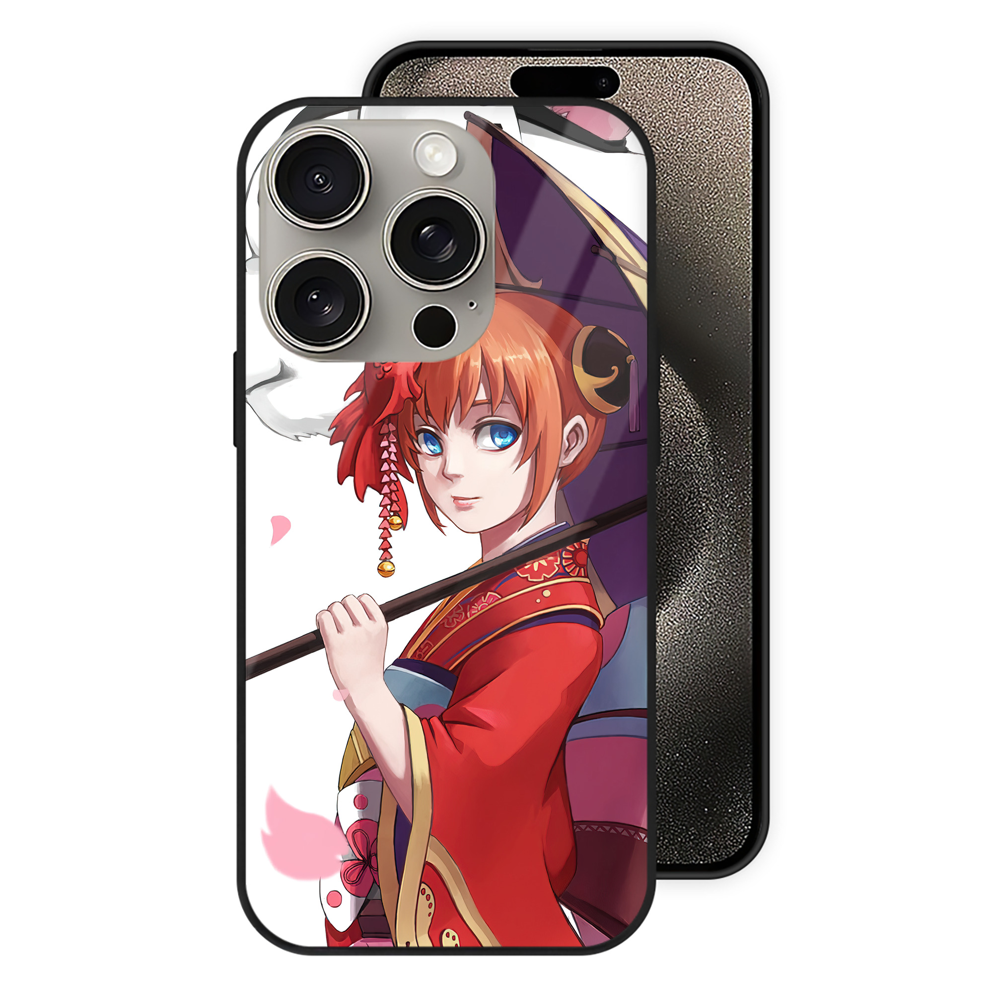 （画像用） ぎんたま 坂田銀時（さかたぎんとき） 神楽 志村新八（しむら しんぱち） GINTAMA Sakata Gintoki Kagura Shimura Shinpachi 【iPhone15Pro対応】スマホケース 耐衝撃＆黄変防止 背面ガラス