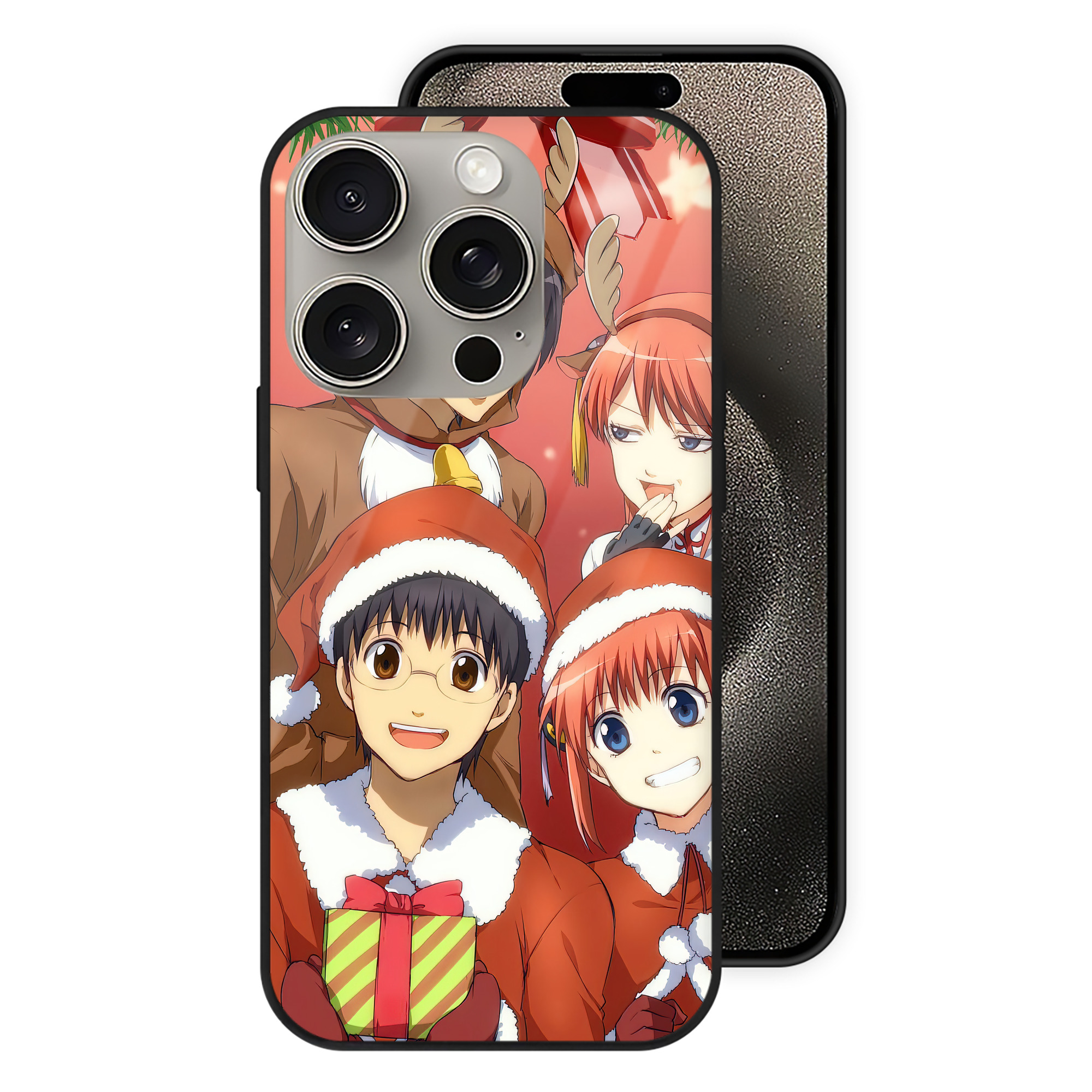 （画像用） ぎんたま 坂田銀時（さかたぎんとき） 神楽 志村新八（しむら しんぱち） GINTAMA Sakata Gintoki Kagura Shimura Shinpachi 【iPhone15Pro対応】スマホケース 耐衝撃＆黄変防止 背面ガラス