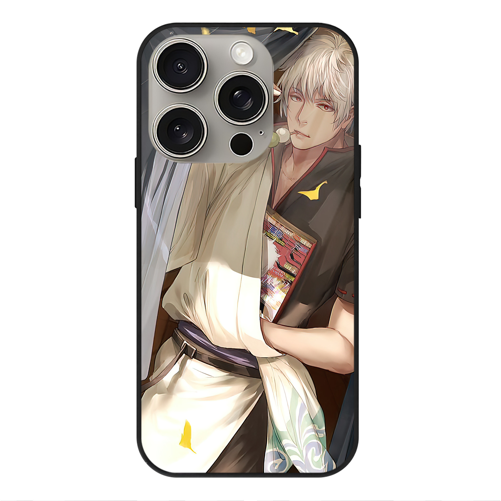 （画像用） ぎんたま 坂田銀時（さかたぎんとき） 神楽 志村新八（しむら しんぱち） GINTAMA Sakata Gintoki Kagura Shimura Shinpachi 【iPhone15Pro対応】スマホケース 耐衝撃＆黄変防止 背面ガラス