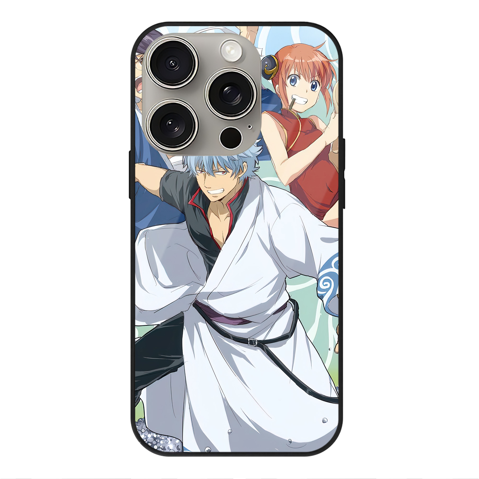 （画像用） ぎんたま 坂田銀時（さかたぎんとき） 神楽 志村新八（しむら しんぱち） GINTAMA Sakata Gintoki Kagura Shimura Shinpachi 【iPhone15Pro対応】スマホケース 耐衝撃＆黄変防止 背面ガラス