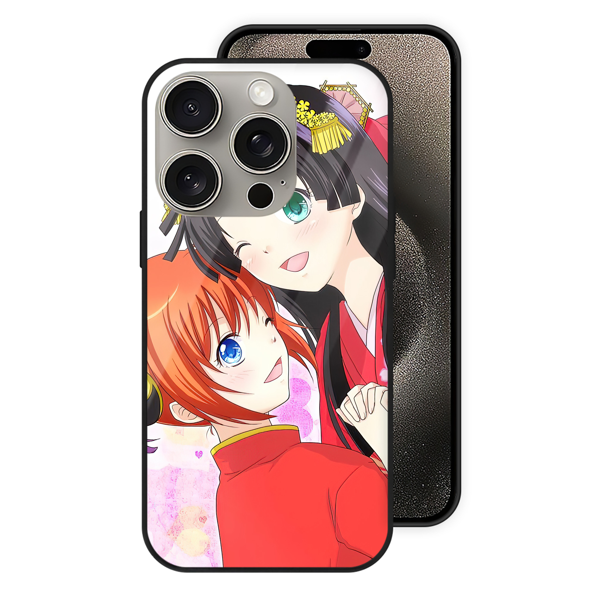 （画像用） ぎんたま 坂田銀時（さかたぎんとき） 神楽 志村新八（しむら しんぱち） GINTAMA Sakata Gintoki Kagura Shimura Shinpachi 【iPhone15Pro対応】スマホケース 耐衝撃＆黄変防止 背面ガラス