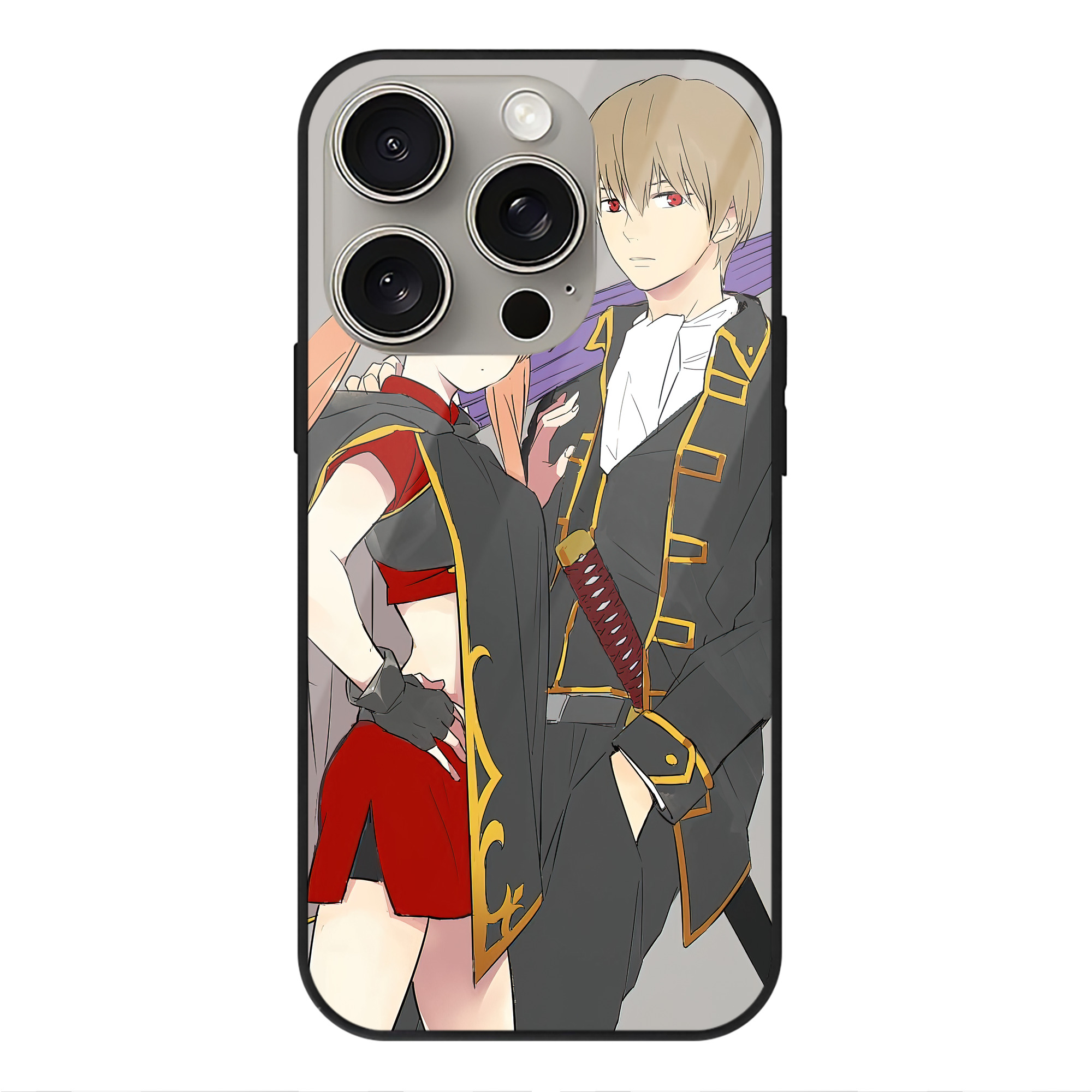 （画像用） ぎんたま 坂田銀時（さかたぎんとき） 神楽 志村新八（しむら しんぱち） GINTAMA Sakata Gintoki Kagura Shimura Shinpachi 【iPhone15Pro対応】スマホケース 耐衝撃＆黄変防止 背面ガラス