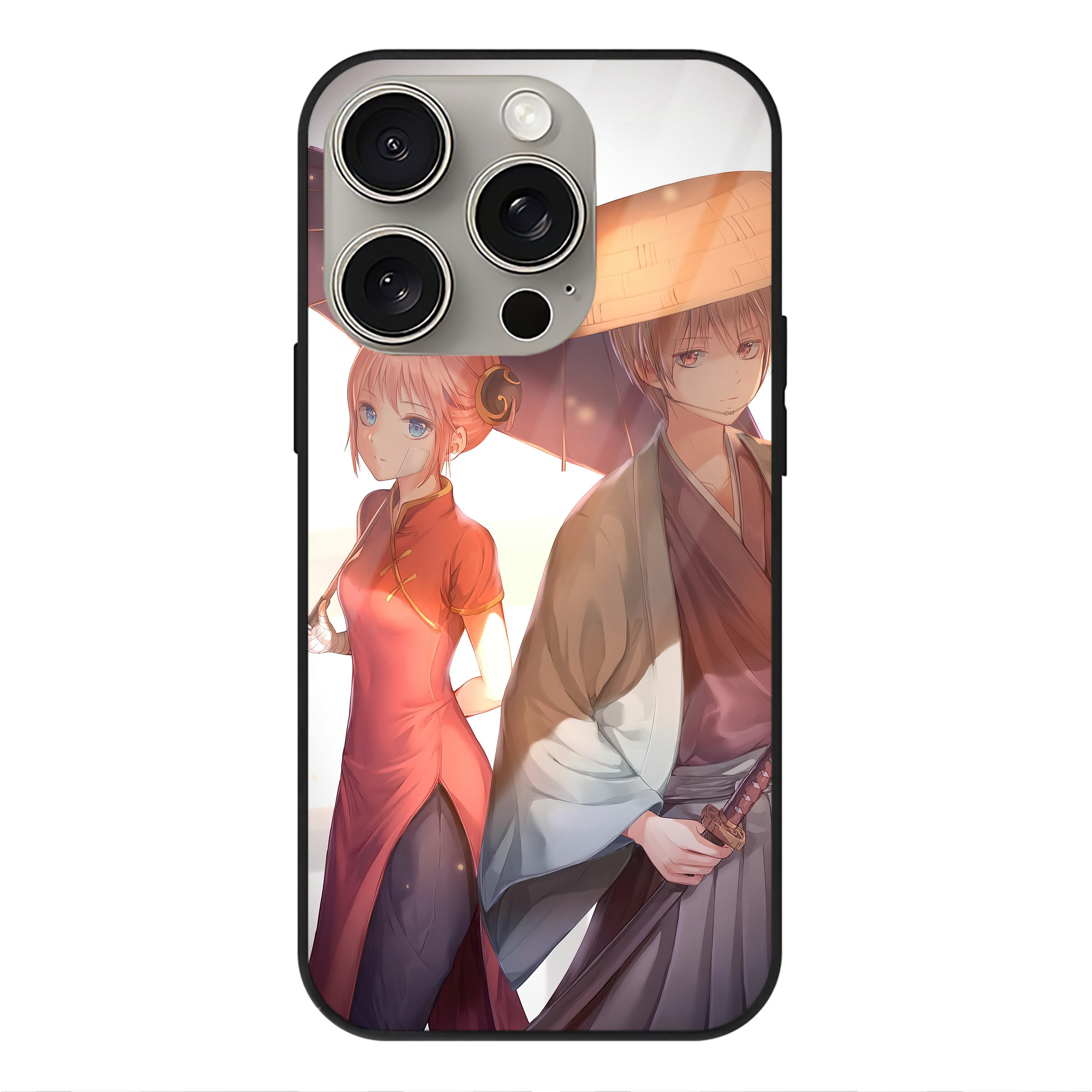（画像用） ぎんたま 坂田銀時（さかたぎんとき） 神楽 志村新八（しむら しんぱち） GINTAMA Sakata Gintoki Kagura Shimura Shinpachi 【iPhone15Pro対応】スマホケース 耐衝撃＆黄変防止 背面ガラス
