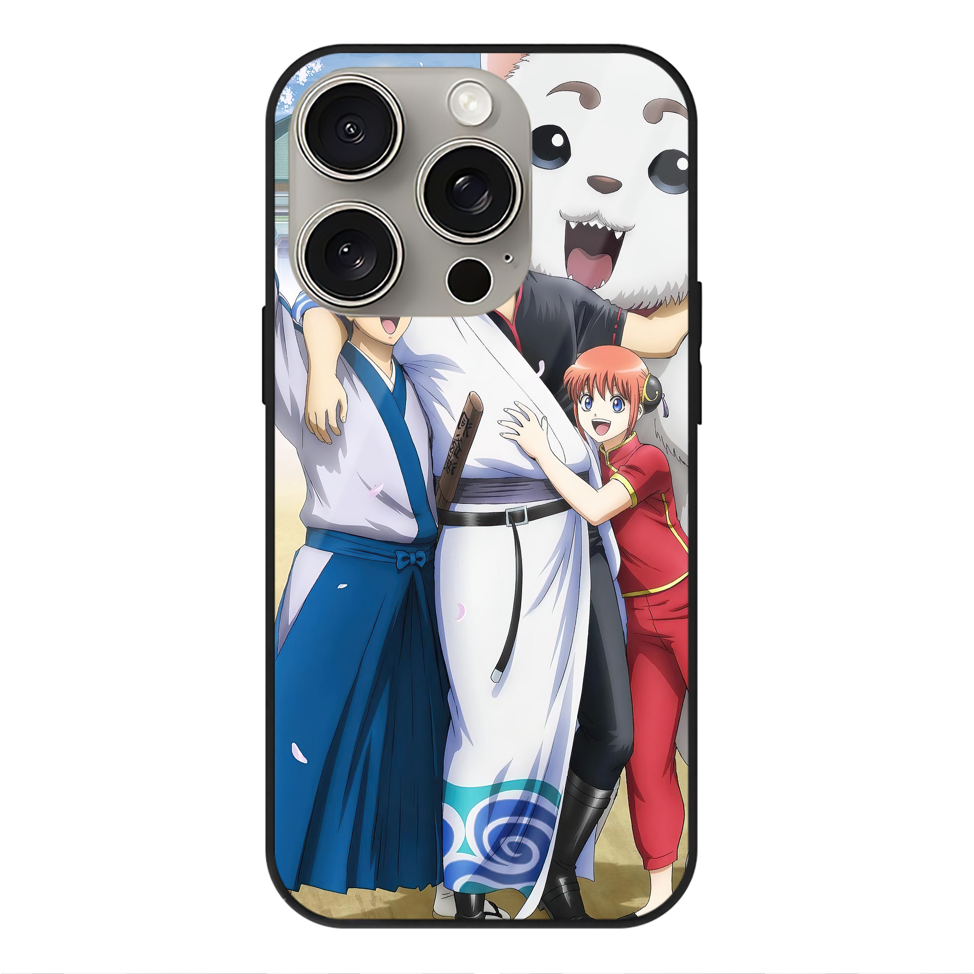 （画像用） ぎんたま 坂田銀時（さかたぎんとき） 神楽 志村新八（しむら しんぱち） GINTAMA Sakata Gintoki Kagura Shimura Shinpachi 【iPhone15Pro対応】スマホケース 耐衝撃＆黄変防止 背面ガラス
