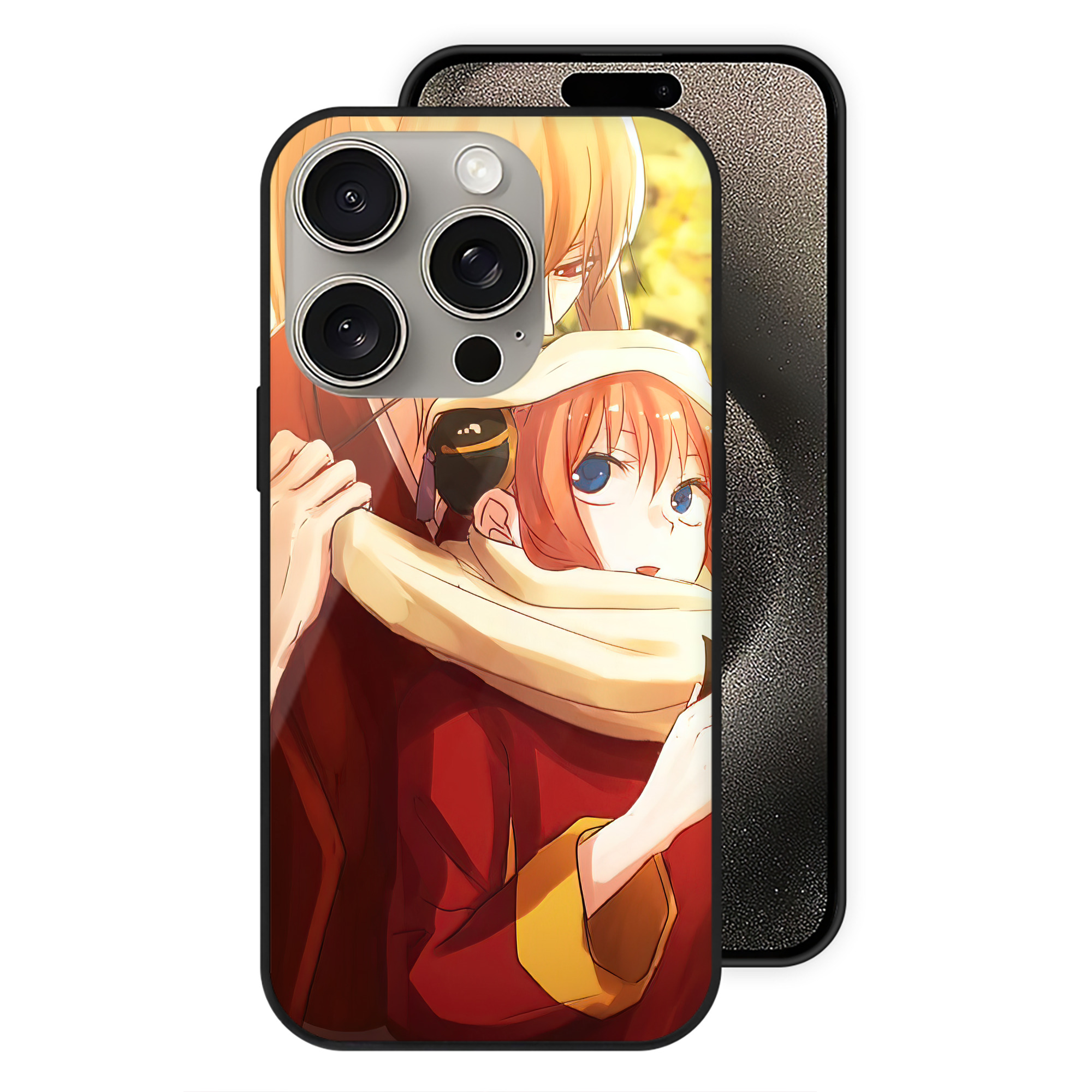 （画像用） ぎんたま 坂田銀時（さかたぎんとき） 神楽 志村新八（しむら しんぱち） GINTAMA Sakata Gintoki Kagura Shimura Shinpachi 【iPhone15Pro対応】スマホケース 耐衝撃＆黄変防止 背面ガラス