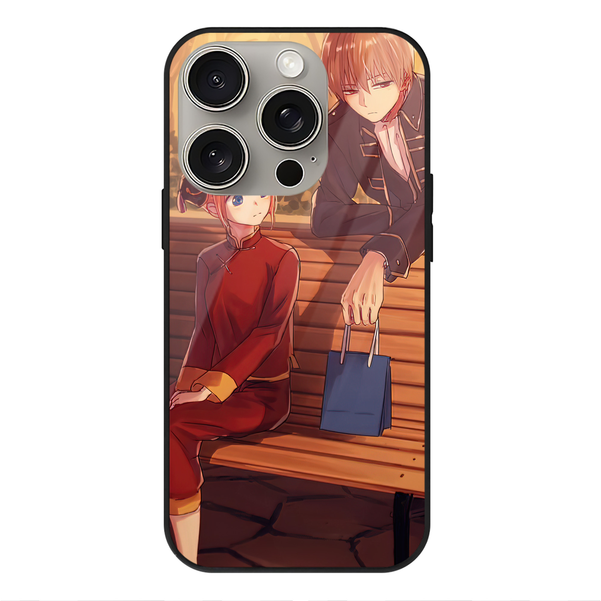 （画像用） ぎんたま 坂田銀時（さかたぎんとき） 神楽 志村新八（しむら しんぱち） GINTAMA Sakata Gintoki Kagura Shimura Shinpachi 【iPhone15Pro対応】スマホケース 耐衝撃＆黄変防止 背面ガラス