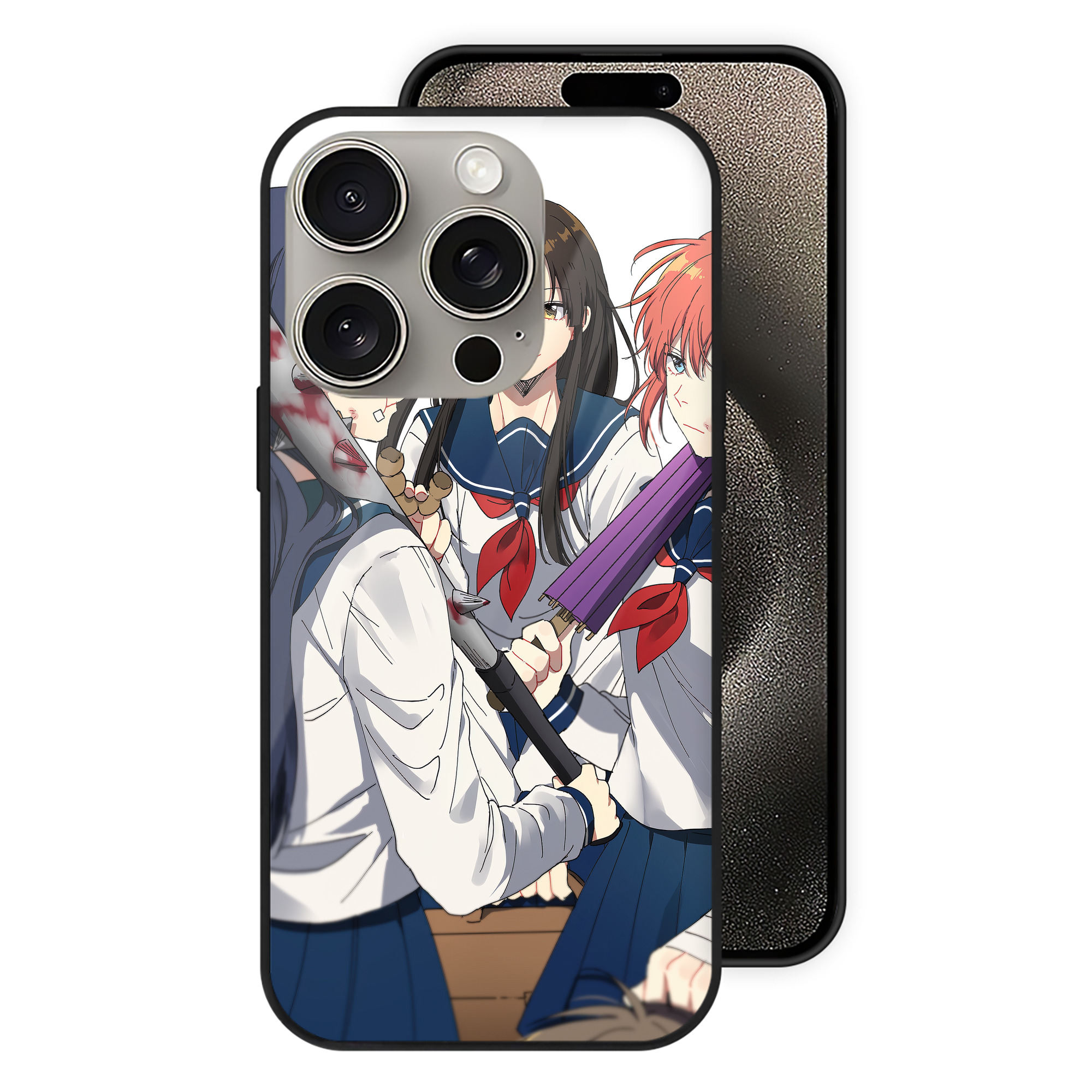 （画像用） ぎんたま 坂田銀時（さかたぎんとき） 神楽 志村新八（しむら しんぱち） GINTAMA Sakata Gintoki Kagura Shimura Shinpachi 【iPhone15Pro対応】スマホケース 耐衝撃＆黄変防止 背面ガラス