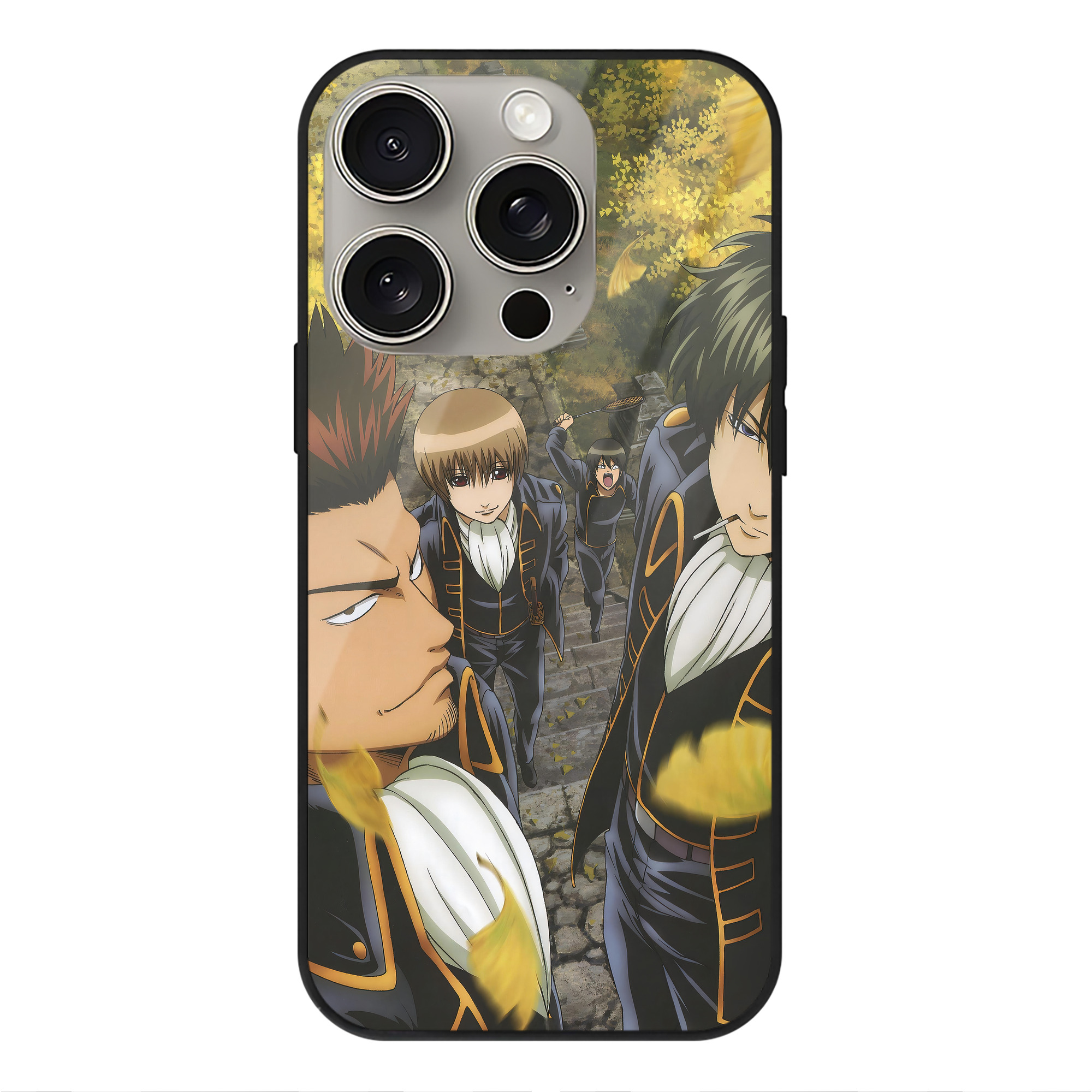 （画像用） ぎんたま 坂田銀時（さかたぎんとき） 神楽 志村新八（しむら しんぱち） GINTAMA Sakata Gintoki Kagura Shimura Shinpachi 【iPhone15Pro対応】スマホケース 耐衝撃＆黄変防止 背面ガラス