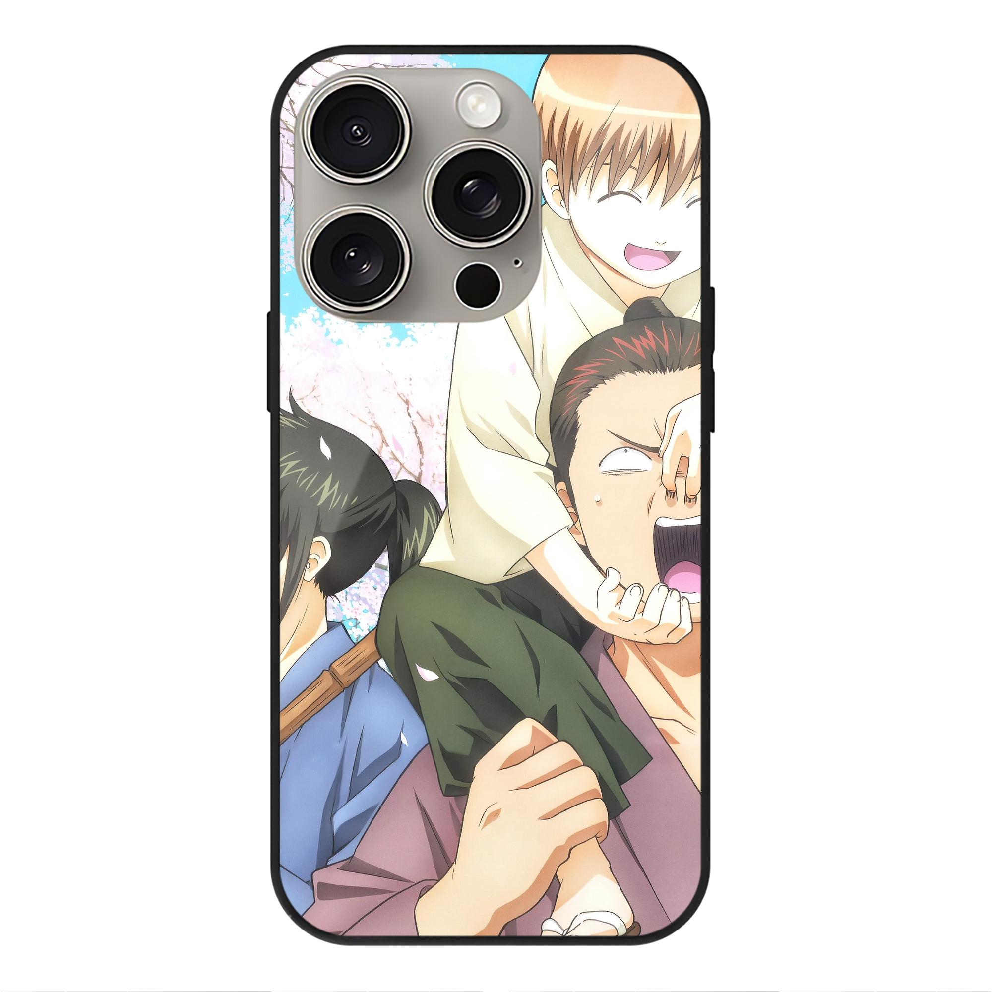 （画像用） ぎんたま 坂田銀時（さかたぎんとき） 神楽 志村新八（しむら しんぱち） GINTAMA Sakata Gintoki Kagura Shimura Shinpachi 【iPhone15Pro対応】スマホケース 耐衝撃＆黄変防止 背面ガラス
