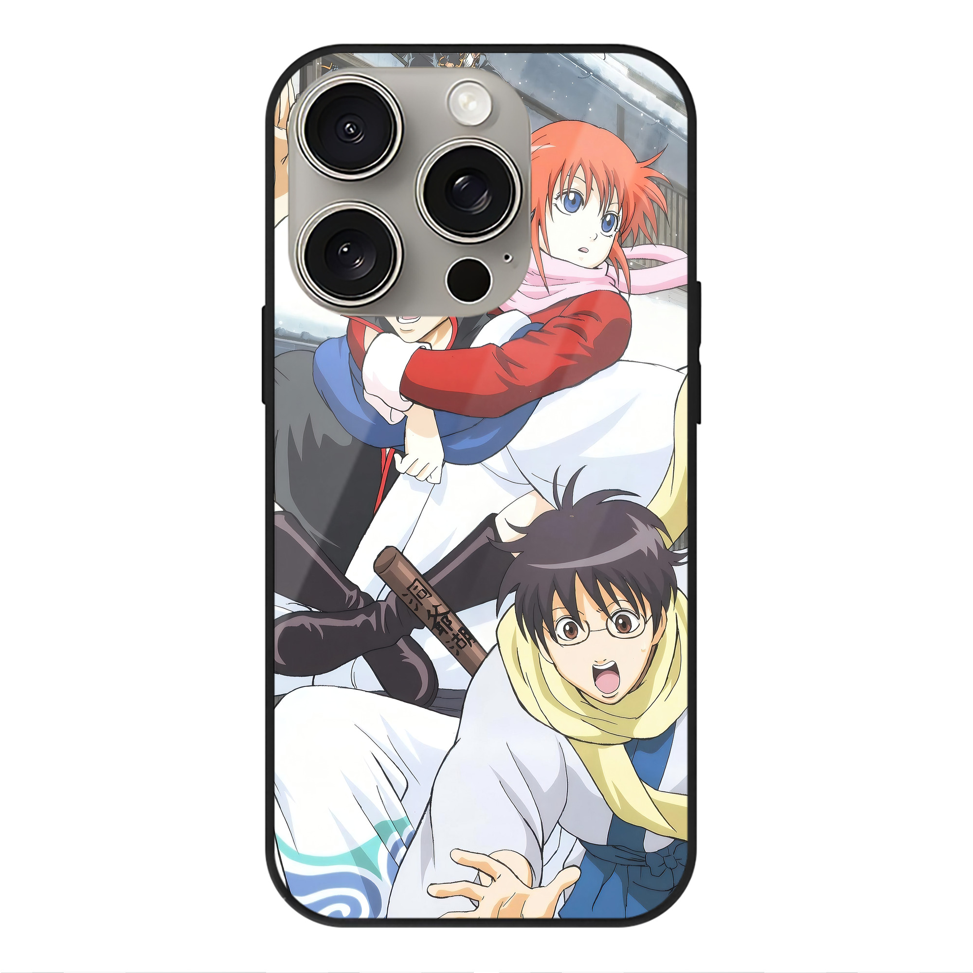 （画像用） ぎんたま 坂田銀時（さかたぎんとき） 神楽 志村新八（しむら しんぱち） GINTAMA Sakata Gintoki Kagura Shimura Shinpachi 【iPhone15Pro対応】スマホケース 耐衝撃＆黄変防止 背面ガラス