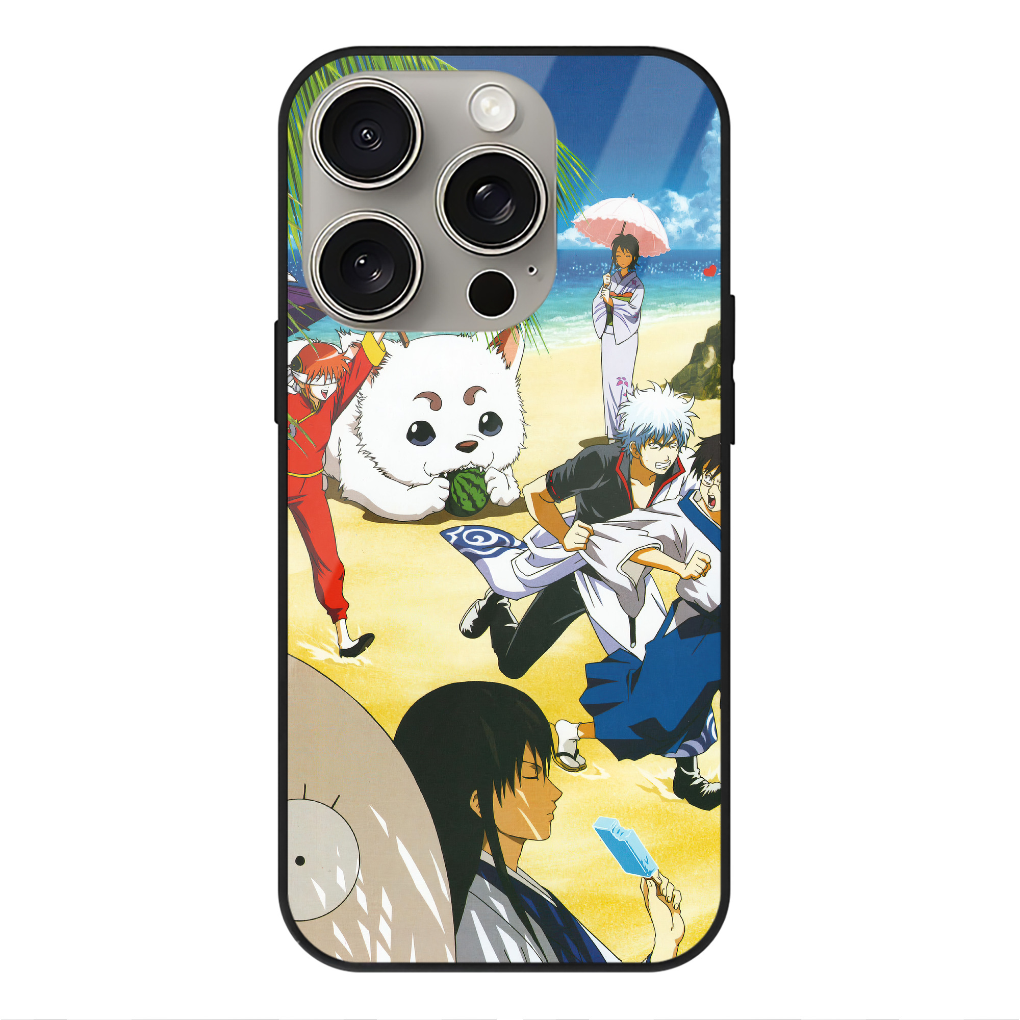 （画像用） ぎんたま 坂田銀時（さかたぎんとき） 神楽 志村新八（しむら しんぱち） GINTAMA Sakata Gintoki Kagura Shimura Shinpachi 【iPhone15Pro対応】スマホケース 耐衝撃＆黄変防止 背面ガラス