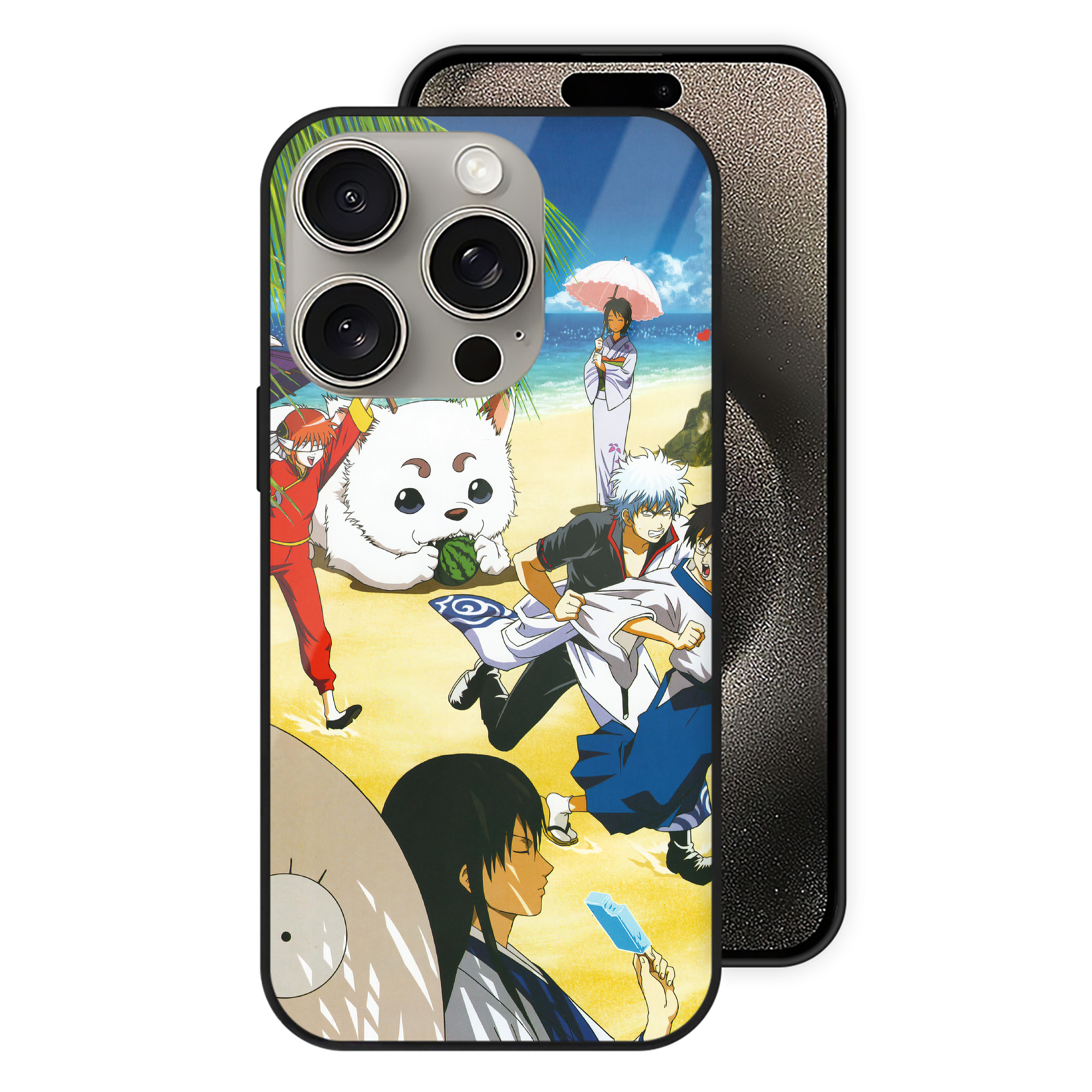 （画像用） ぎんたま 坂田銀時（さかたぎんとき） 神楽 志村新八（しむら しんぱち） GINTAMA Sakata Gintoki Kagura Shimura Shinpachi 【iPhone15Pro対応】スマホケース 耐衝撃＆黄変防止 背面ガラス