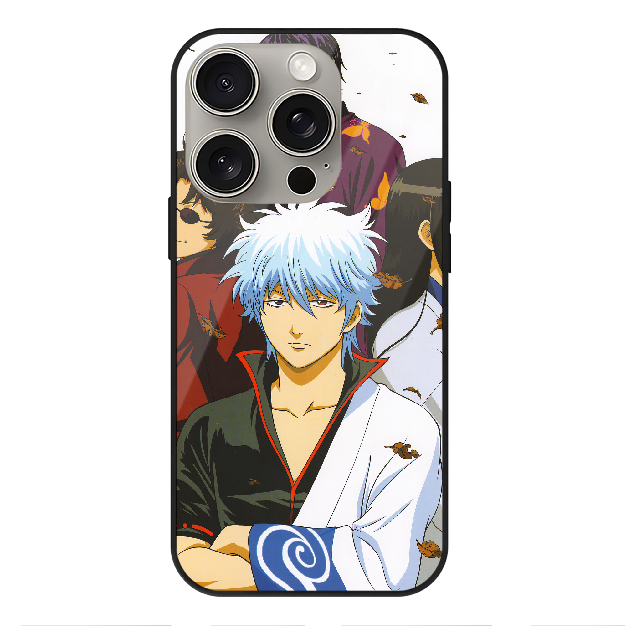 （画像用） ぎんたま 坂田銀時（さかたぎんとき） 神楽 志村新八（しむら しんぱち） GINTAMA Sakata Gintoki Kagura Shimura Shinpachi 【iPhone15Pro対応】スマホケース 耐衝撃＆黄変防止 背面ガラス