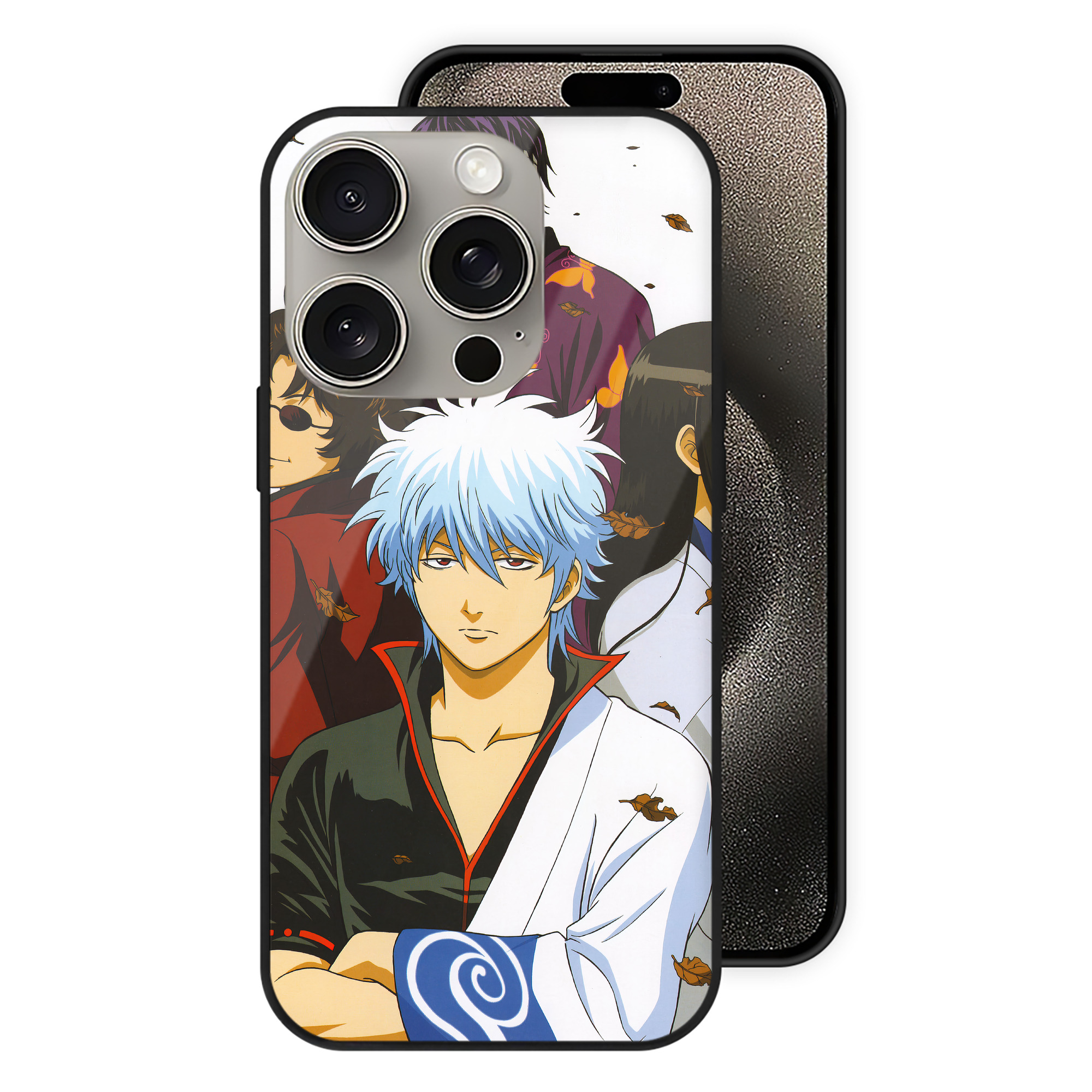 （画像用） ぎんたま 坂田銀時（さかたぎんとき） 神楽 志村新八（しむら しんぱち） GINTAMA Sakata Gintoki Kagura Shimura Shinpachi 【iPhone15Pro対応】スマホケース 耐衝撃＆黄変防止 背面ガラス