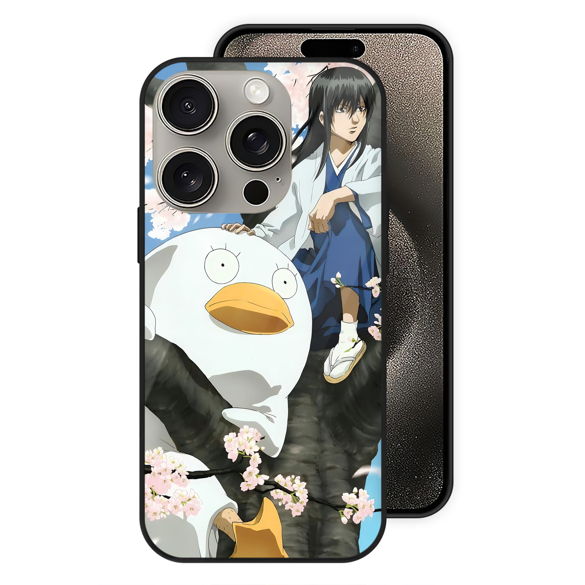 （画像用） ぎんたま 坂田銀時（さかたぎんとき） 神楽 志村新八（しむら しんぱち） GINTAMA Sakata Gintoki Kagura Shimura Shinpachi 【iPhone15Pro対応】スマホケース 耐衝撃＆黄変防止 背面ガラス