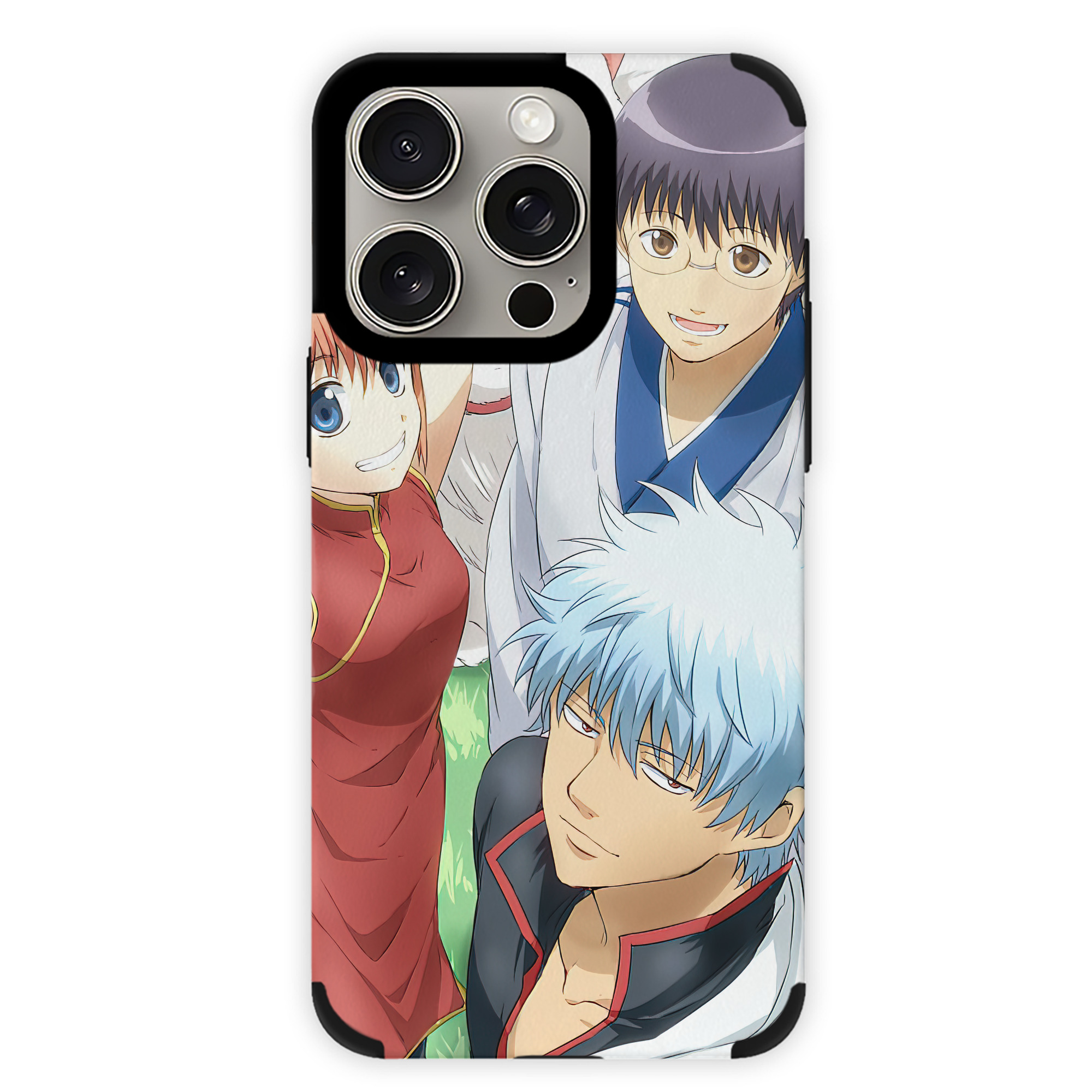 （画像用） ぎんたま 坂田銀時（さかたぎんとき） 神楽 志村新八（しむら しんぱち） GINTAMA Sakata Gintoki Kagura Shimura Shinpachi 【iPhone15ProMax対応】 PUレザー スマホケース 耐衝撃＆黄変防止