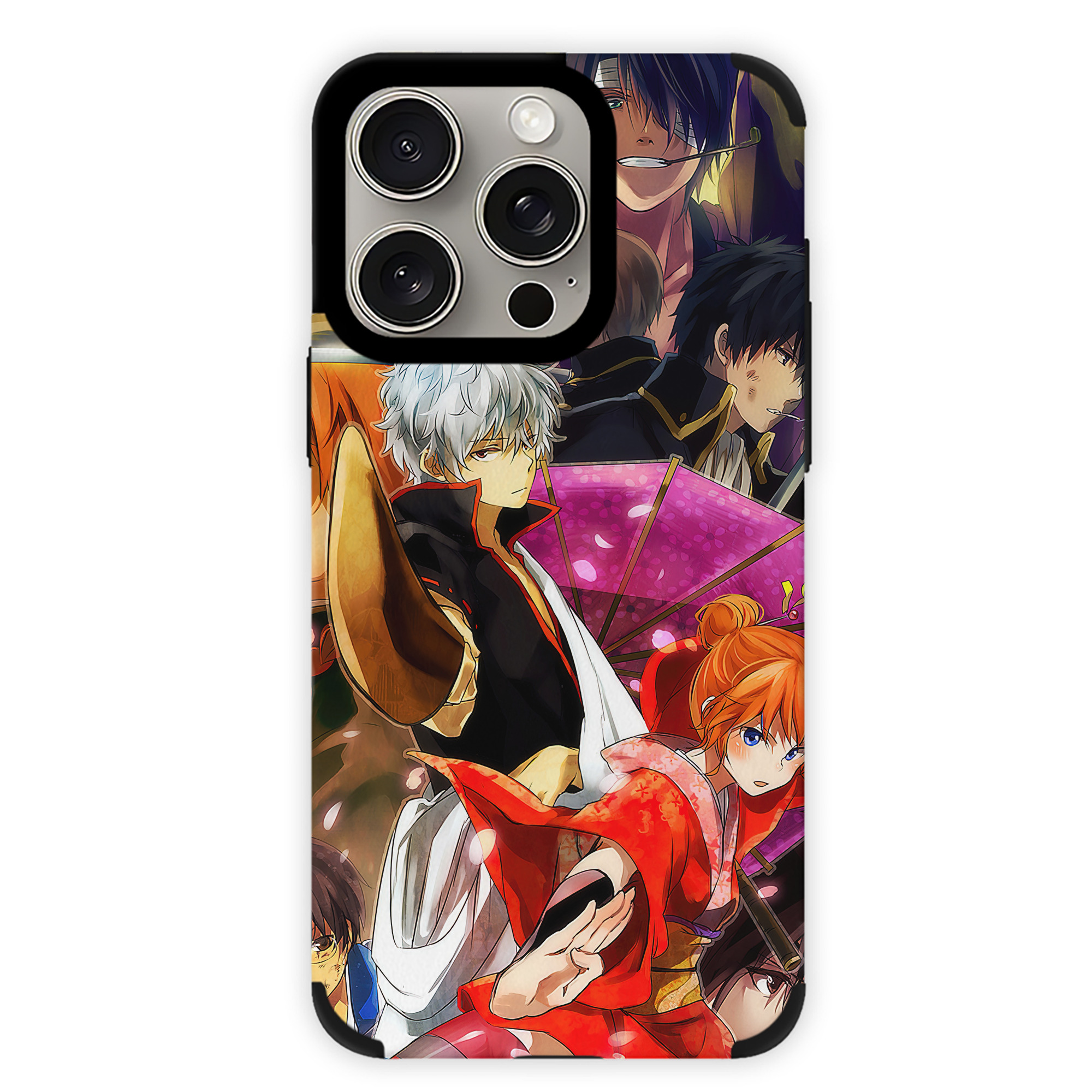 （画像用） ぎんたま 坂田銀時（さかたぎんとき） 神楽 志村新八（しむら しんぱち） GINTAMA Sakata Gintoki Kagura Shimura Shinpachi 【iPhone15ProMax対応】 PUレザー スマホケース 耐衝撃＆黄変防止