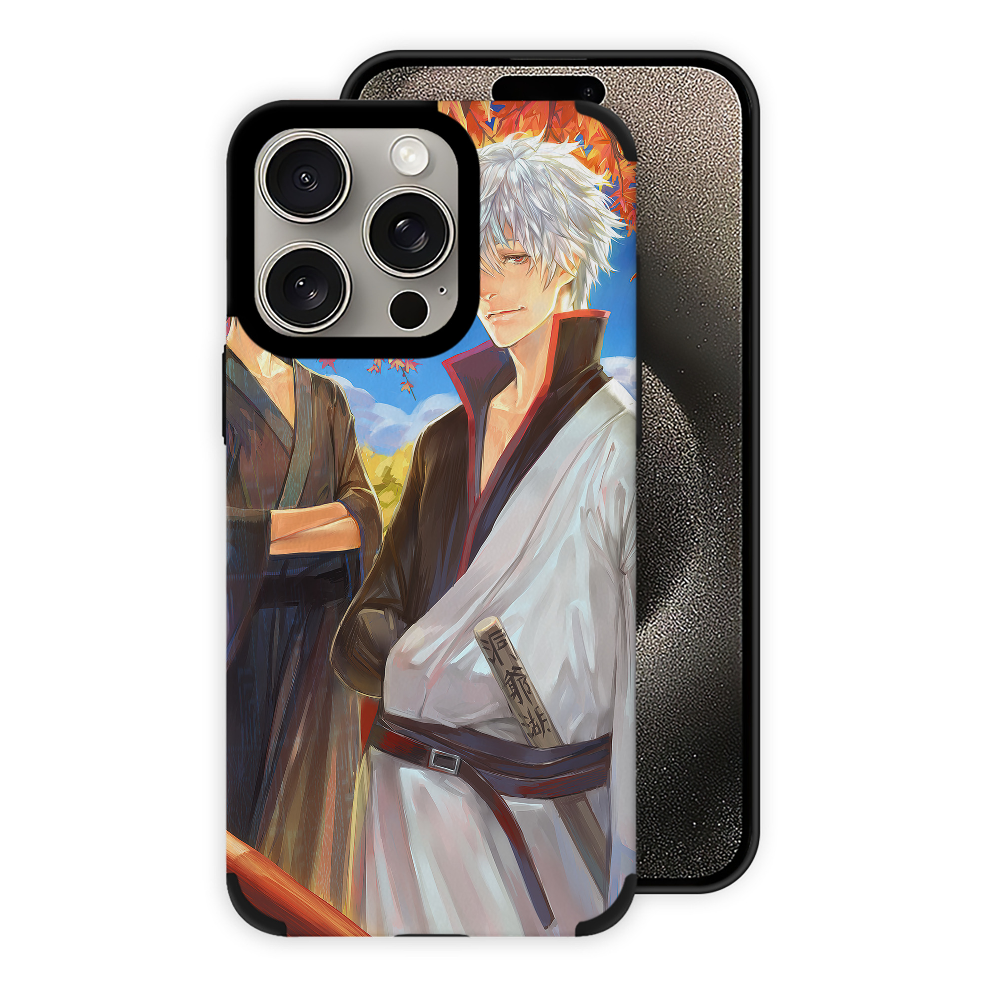 （画像用） ぎんたま 坂田銀時（さかたぎんとき） 神楽 志村新八（しむら しんぱち） GINTAMA Sakata Gintoki Kagura Shimura Shinpachi 【iPhone15ProMax対応】 PUレザー スマホケース 耐衝撃＆黄変防止