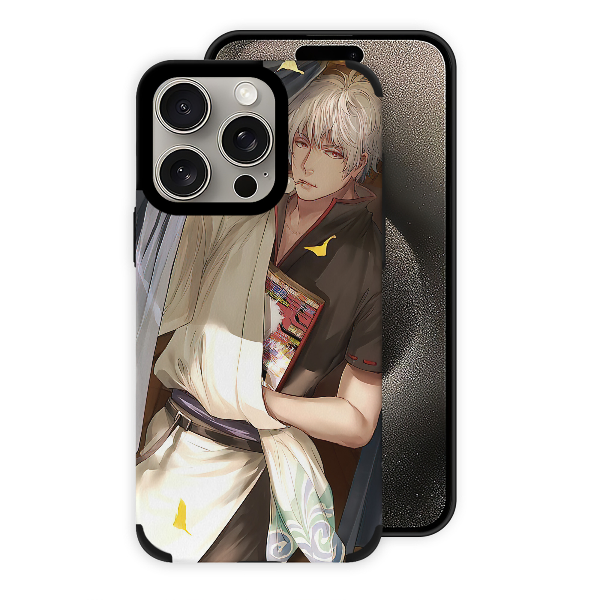 （画像用） ぎんたま 坂田銀時（さかたぎんとき） 神楽 志村新八（しむら しんぱち） GINTAMA Sakata Gintoki Kagura Shimura Shinpachi 【iPhone15ProMax対応】 PUレザー スマホケース 耐衝撃＆黄変防止