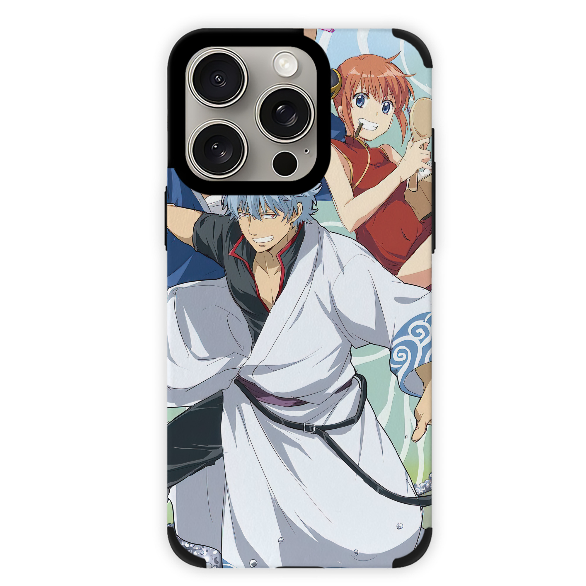 （画像用） ぎんたま 坂田銀時（さかたぎんとき） 神楽 志村新八（しむら しんぱち） GINTAMA Sakata Gintoki Kagura Shimura Shinpachi 【iPhone15ProMax対応】 PUレザー スマホケース 耐衝撃＆黄変防止