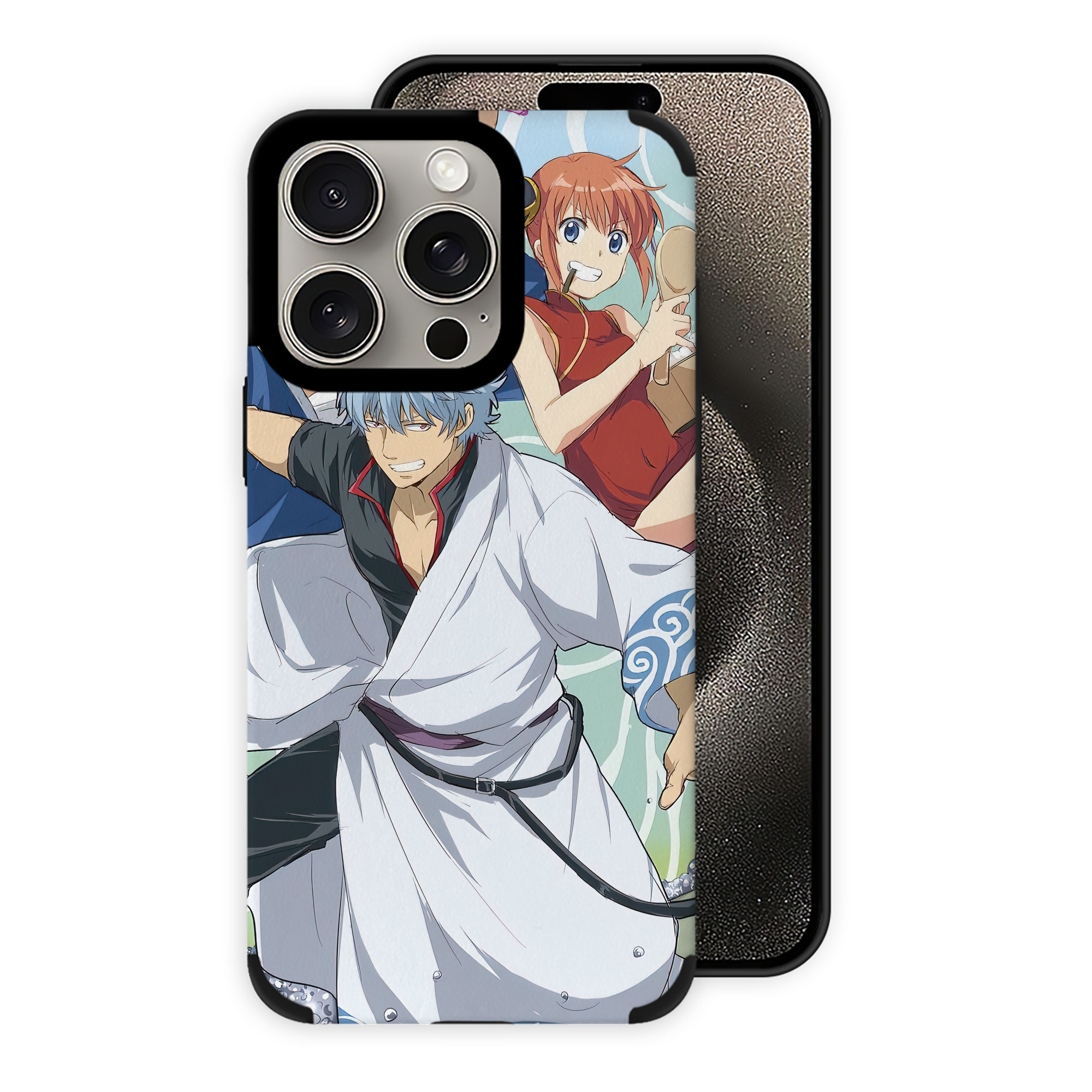 （画像用） ぎんたま 坂田銀時（さかたぎんとき） 神楽 志村新八（しむら しんぱち） GINTAMA Sakata Gintoki Kagura Shimura Shinpachi 【iPhone15ProMax対応】 PUレザー スマホケース 耐衝撃＆黄変防止