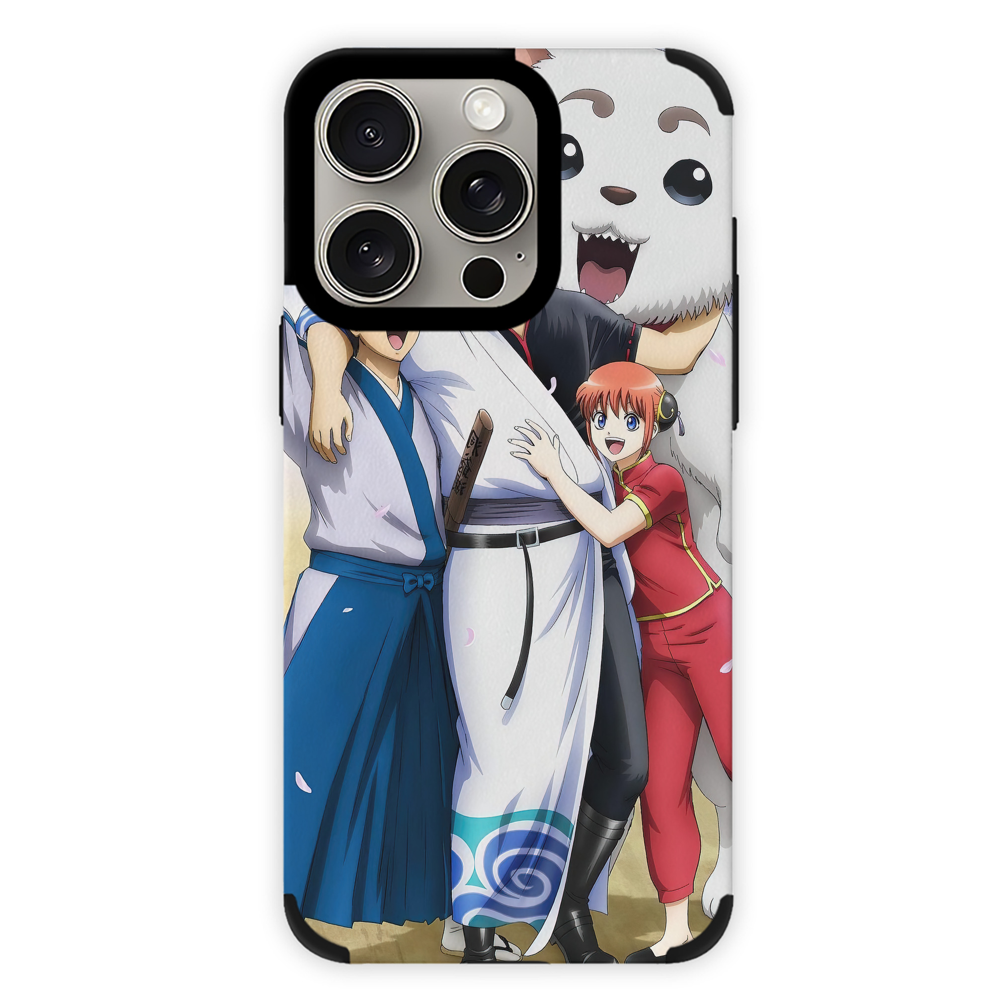 （画像用） ぎんたま 坂田銀時（さかたぎんとき） 神楽 志村新八（しむら しんぱち） GINTAMA Sakata Gintoki Kagura Shimura Shinpachi 【iPhone15ProMax対応】 PUレザー スマホケース 耐衝撃＆黄変防止