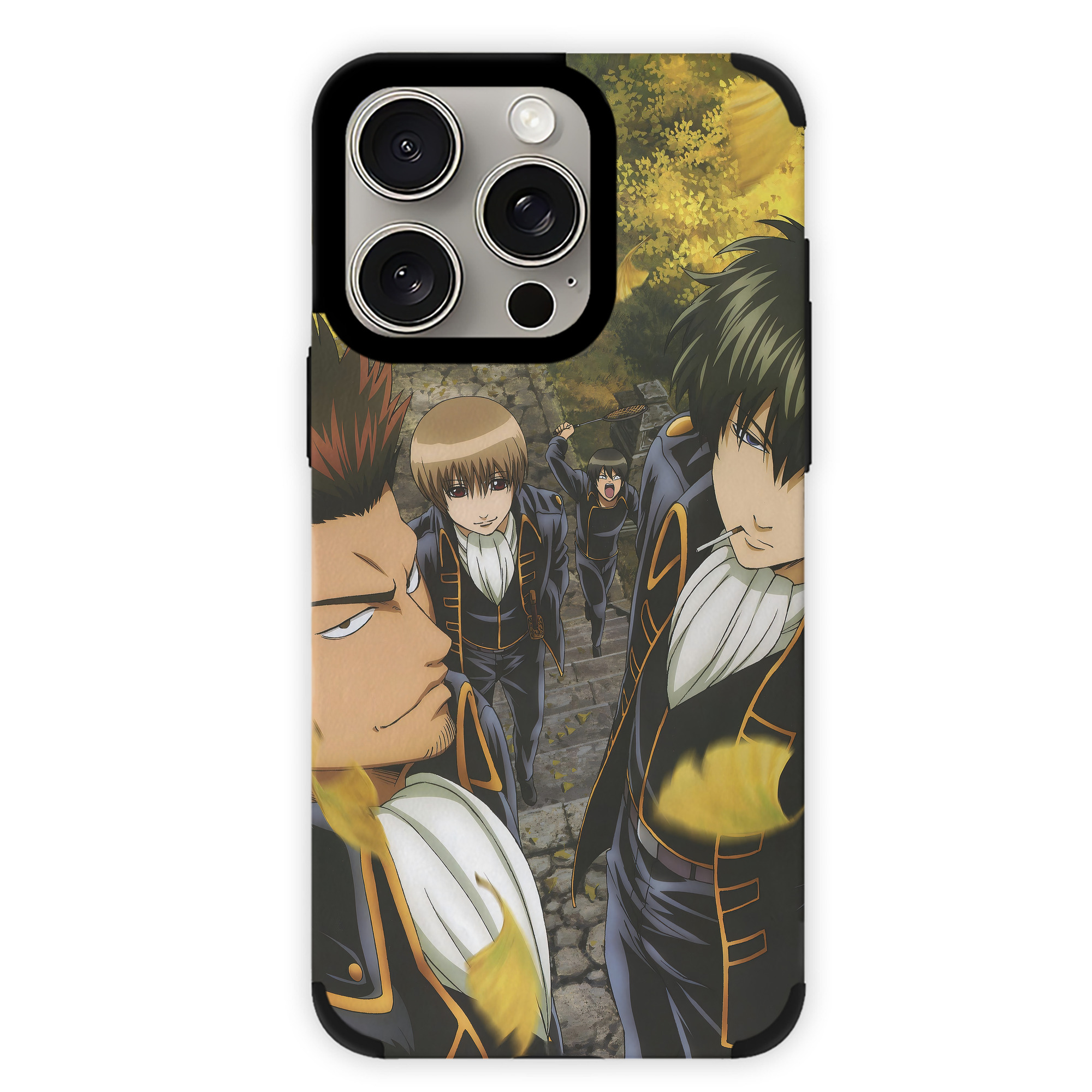 （画像用） ぎんたま 坂田銀時（さかたぎんとき） 神楽 志村新八（しむら しんぱち） GINTAMA Sakata Gintoki Kagura Shimura Shinpachi 【iPhone15ProMax対応】 PUレザー スマホケース 耐衝撃＆黄変防止
