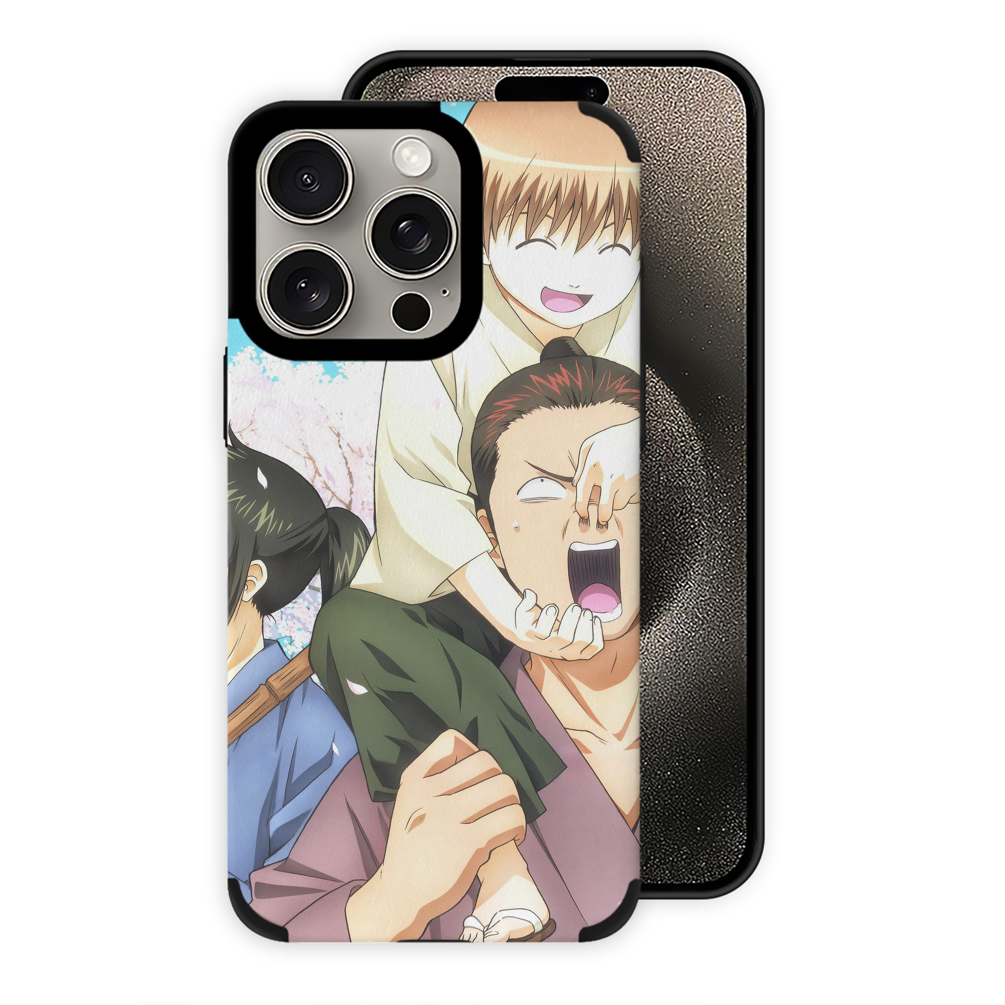 （画像用） ぎんたま 坂田銀時（さかたぎんとき） 神楽 志村新八（しむら しんぱち） GINTAMA Sakata Gintoki Kagura Shimura Shinpachi 【iPhone15ProMax対応】 PUレザー スマホケース 耐衝撃＆黄変防止
