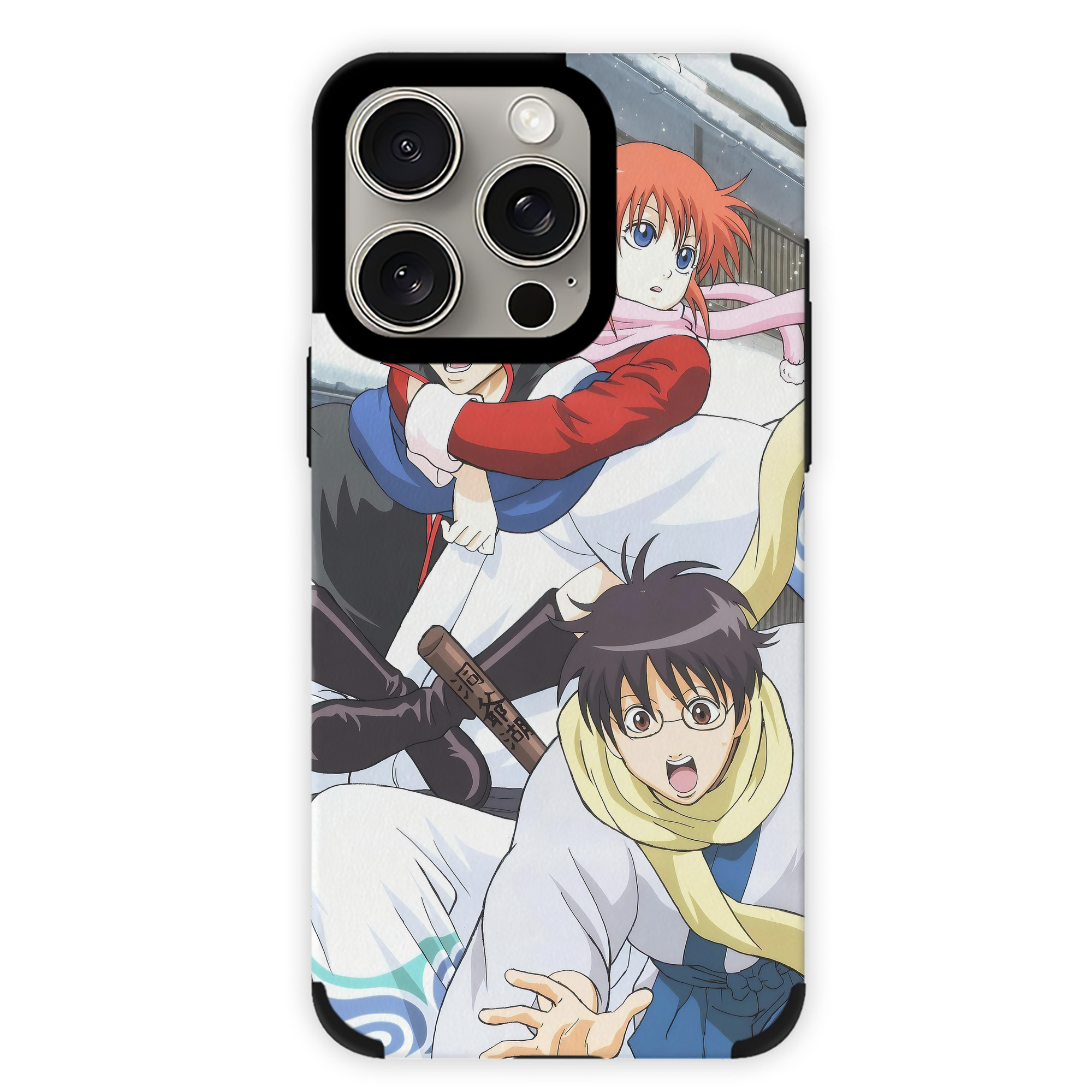 （画像用） ぎんたま 坂田銀時（さかたぎんとき） 神楽 志村新八（しむら しんぱち） GINTAMA Sakata Gintoki Kagura Shimura Shinpachi 【iPhone15ProMax対応】 PUレザー スマホケース 耐衝撃＆黄変防止