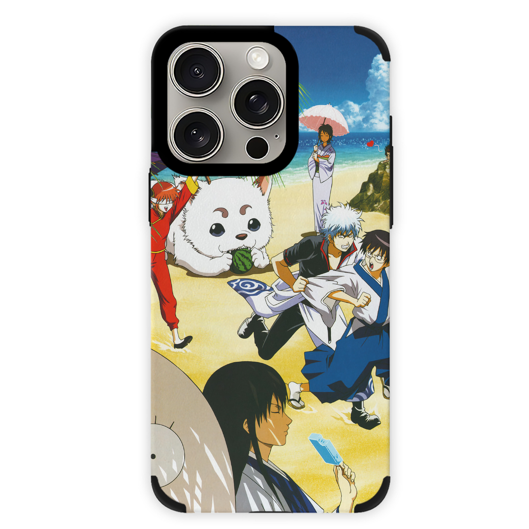 （画像用） ぎんたま 坂田銀時（さかたぎんとき） 神楽 志村新八（しむら しんぱち） GINTAMA Sakata Gintoki Kagura Shimura Shinpachi 【iPhone15ProMax対応】 PUレザー スマホケース 耐衝撃＆黄変防止