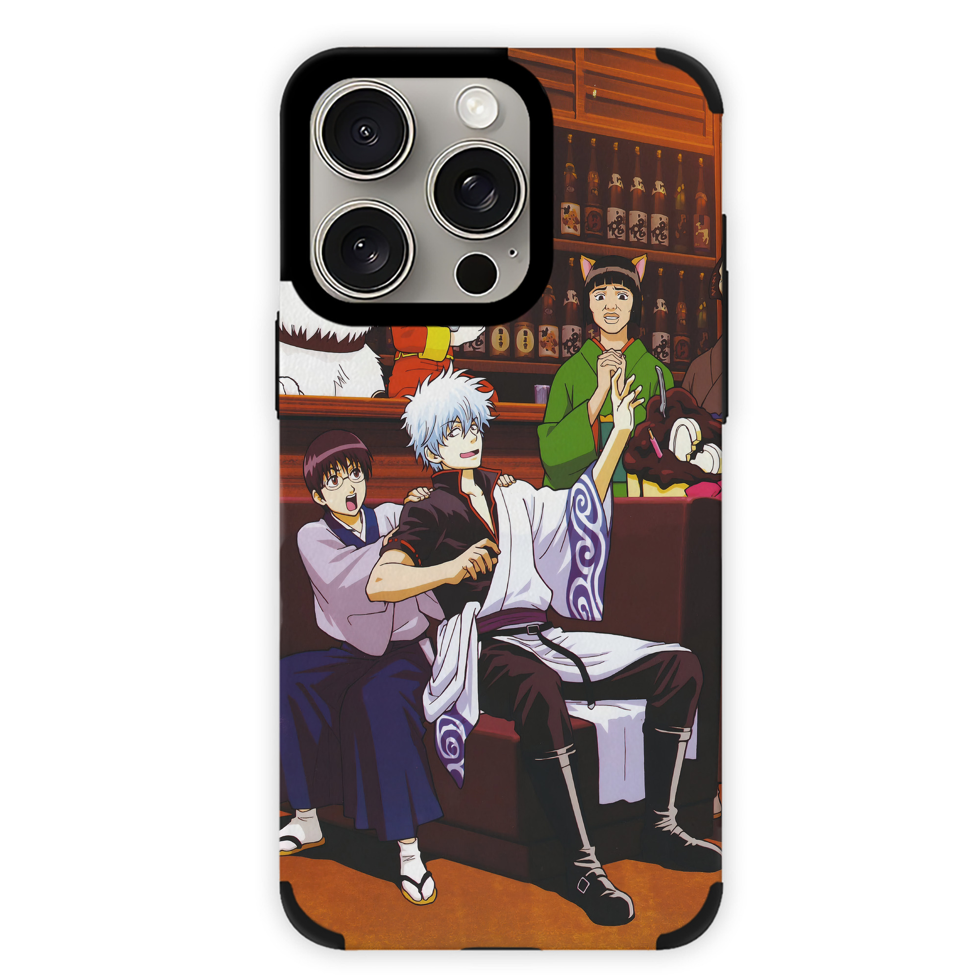 （画像用） ぎんたま 坂田銀時（さかたぎんとき） 神楽 志村新八（しむら しんぱち） GINTAMA Sakata Gintoki Kagura Shimura Shinpachi 【iPhone15ProMax対応】 PUレザー スマホケース 耐衝撃＆黄変防止