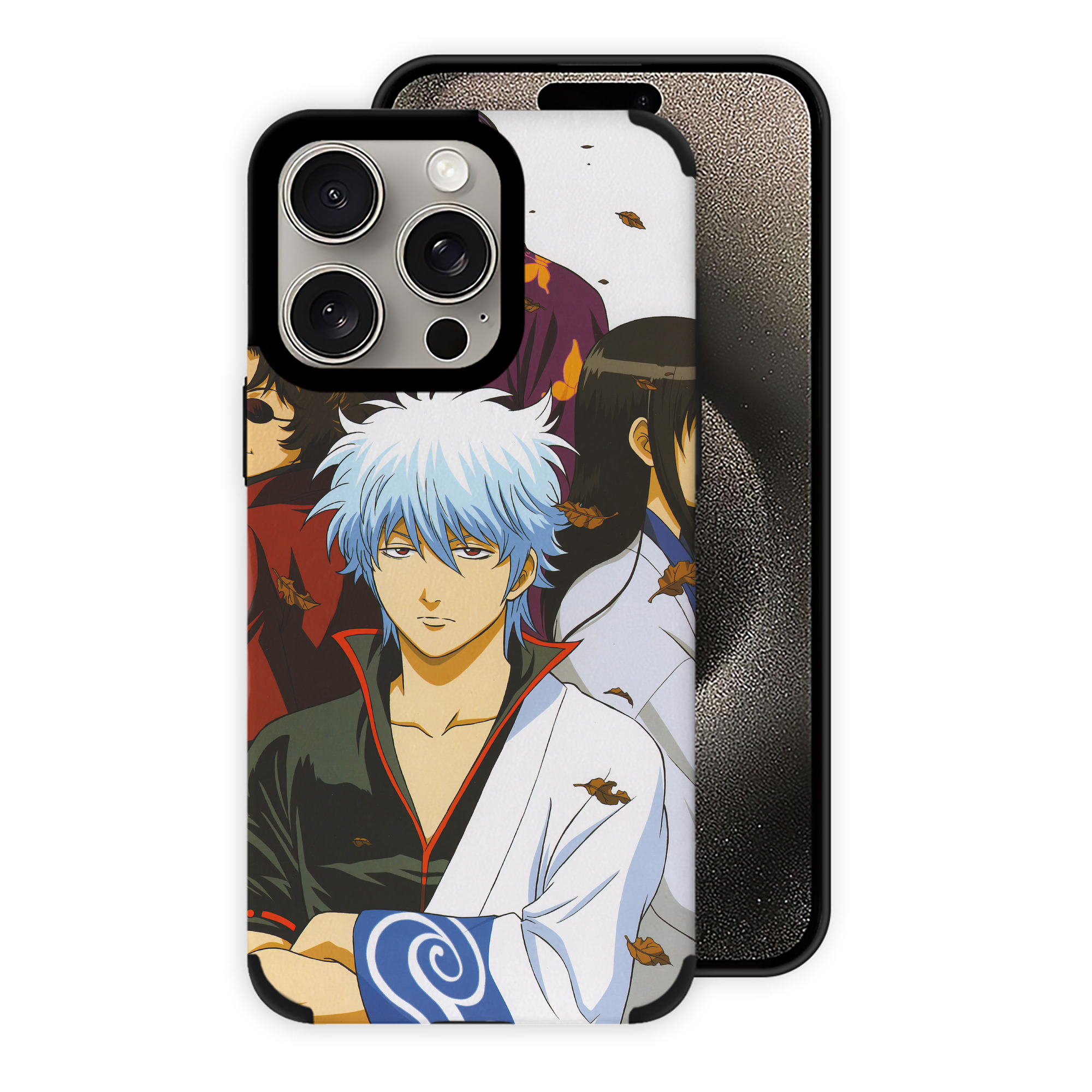 （画像用） ぎんたま 坂田銀時（さかたぎんとき） 神楽 志村新八（しむら しんぱち） GINTAMA Sakata Gintoki Kagura Shimura Shinpachi 【iPhone15ProMax対応】 PUレザー スマホケース 耐衝撃＆黄変防止