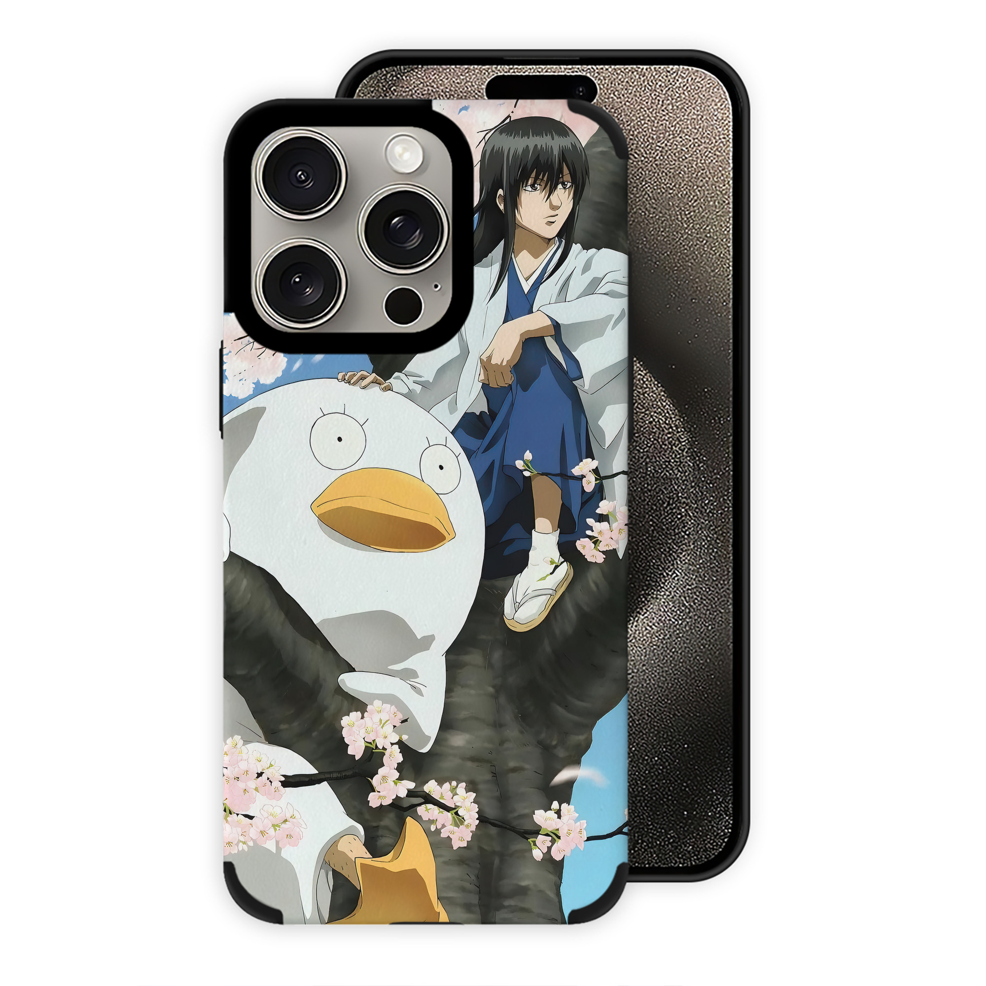 （画像用） ぎんたま 坂田銀時（さかたぎんとき） 神楽 志村新八（しむら しんぱち） GINTAMA Sakata Gintoki Kagura Shimura Shinpachi 【iPhone15ProMax対応】 PUレザー スマホケース 耐衝撃＆黄変防止