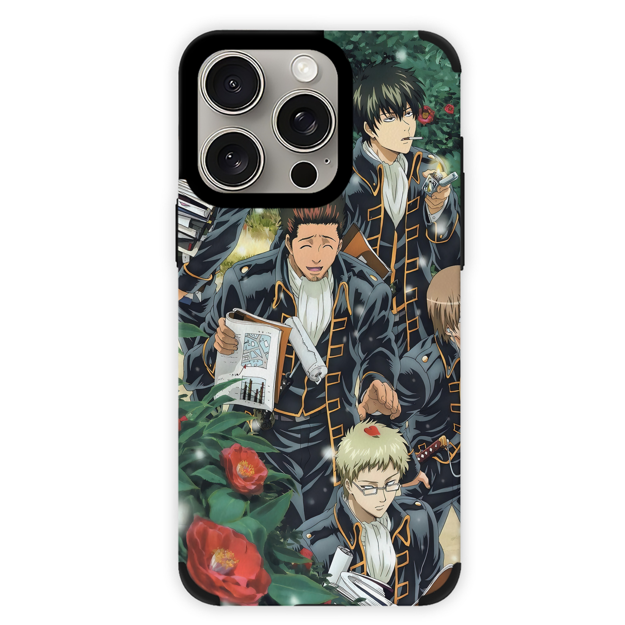 （画像用） ぎんたま 坂田銀時（さかたぎんとき） 神楽 志村新八（しむら しんぱち） GINTAMA Sakata Gintoki Kagura Shimura Shinpachi 【iPhone15ProMax対応】 PUレザー スマホケース 耐衝撃＆黄変防止
