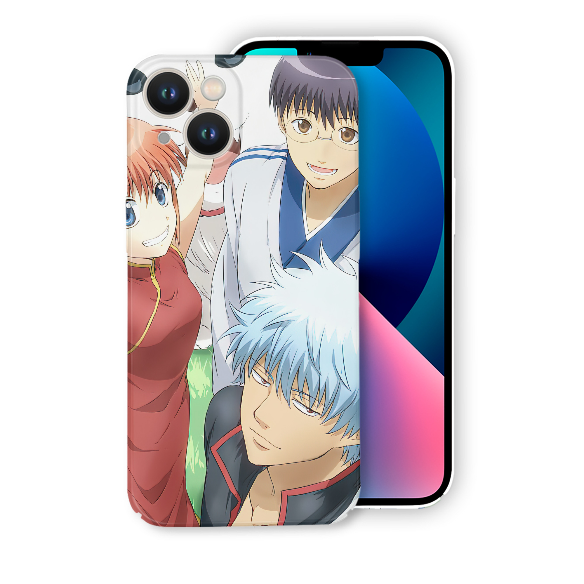 （画像用） ぎんたま 坂田銀時（さかたぎんとき） 神楽 志村新八（しむら しんぱち） GINTAMA Sakata Gintoki Kagura Shimura Shinpachi 【iPhone 14シリーズ対応】ハードケース
