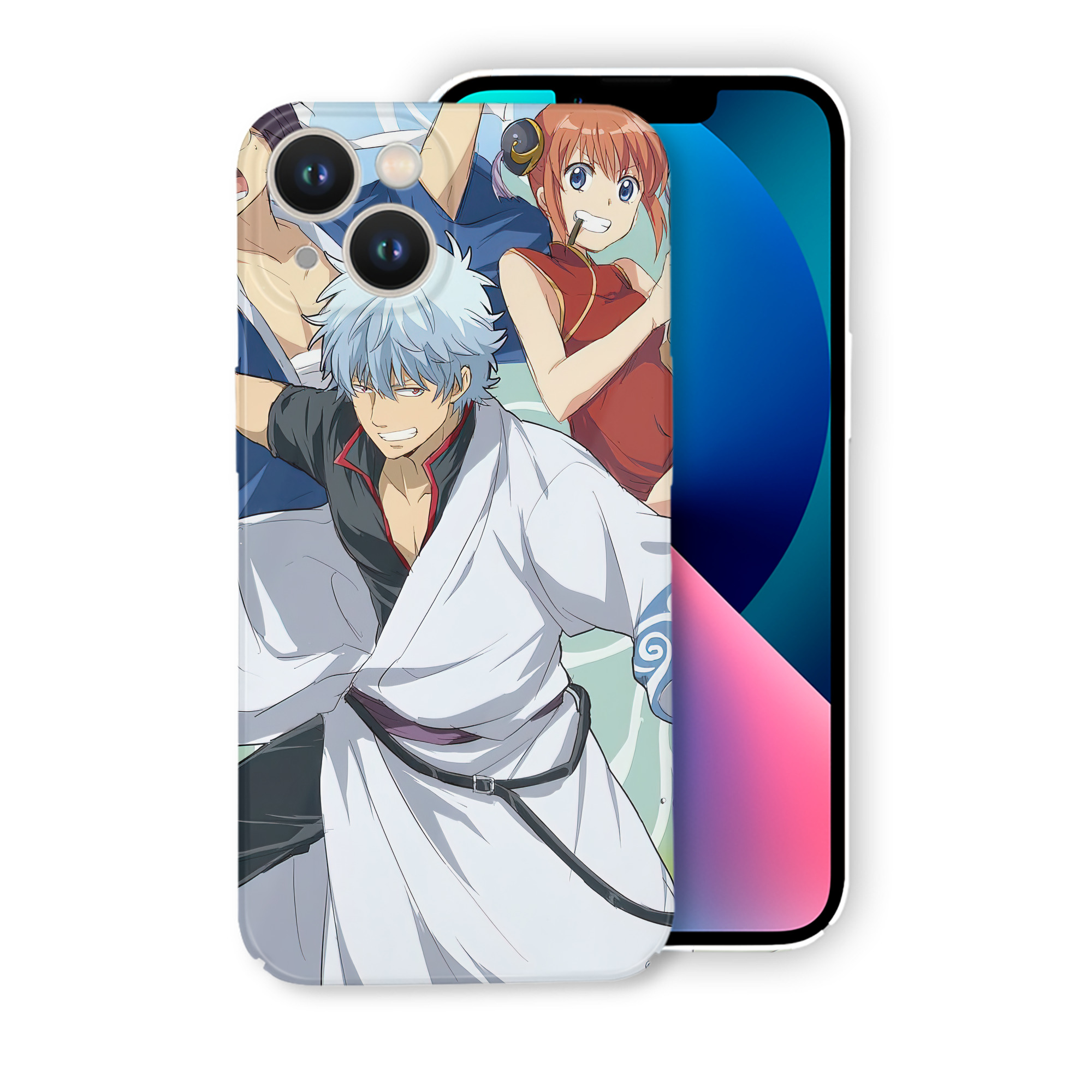 （画像用） ぎんたま 坂田銀時（さかたぎんとき） 神楽 志村新八（しむら しんぱち） GINTAMA Sakata Gintoki Kagura Shimura Shinpachi 【iPhone 14シリーズ対応】ハードケース