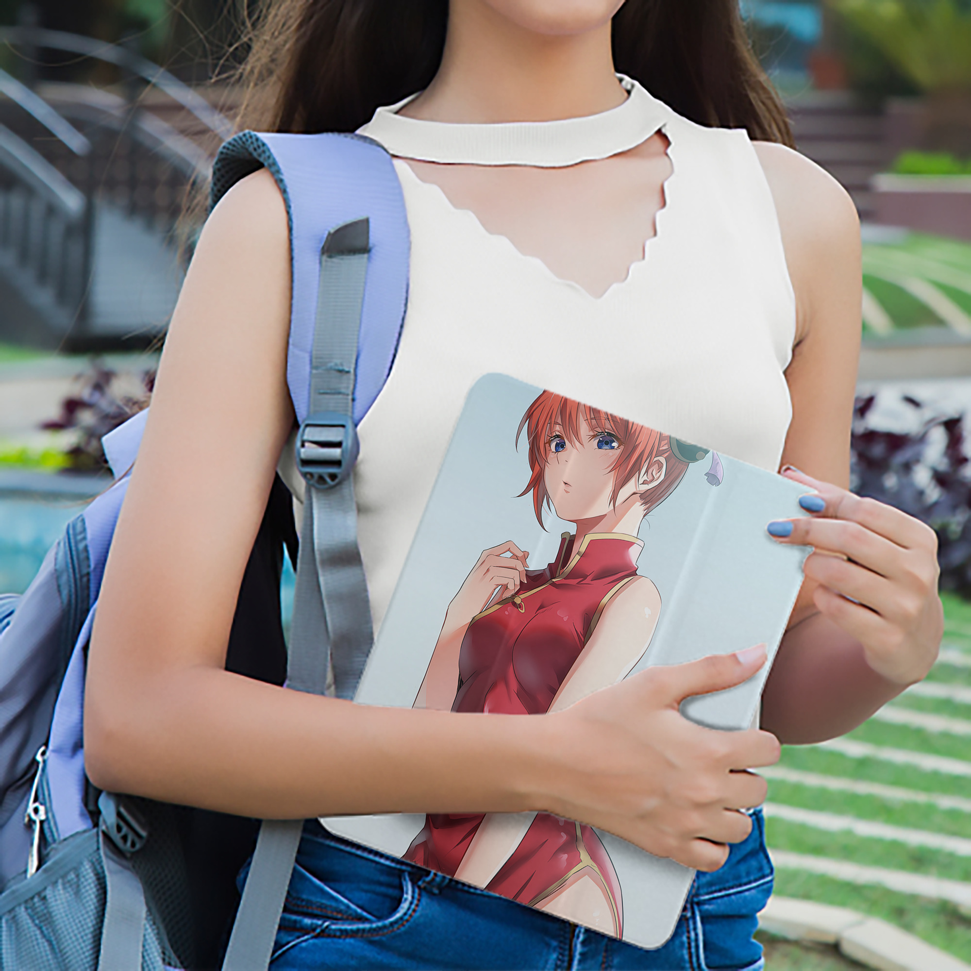 ぎんたま 坂田銀時（さかたぎんとき） 神楽 志村新八（しむら しんぱち） GINTAMA Sakata Gintoki Kagura Shimura Shinpachi IPad ケース ペン収納付き 三つ折りスタンド PUレザー×シリコン 対応機種9.5/10.5/10.9インチ