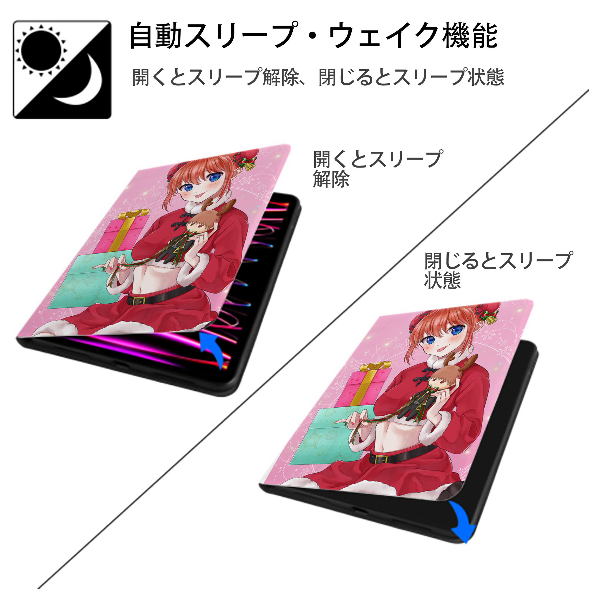 ぎんたま 坂田銀時（さかたぎんとき） 神楽 志村新八（しむら しんぱち） GINTAMA Sakata Gintoki Kagura Shimura Shinpachi IPad ケース ペン収納付き 三つ折りスタンド PUレザー×シリコン 対応機種9.5/10.5/10.9インチ