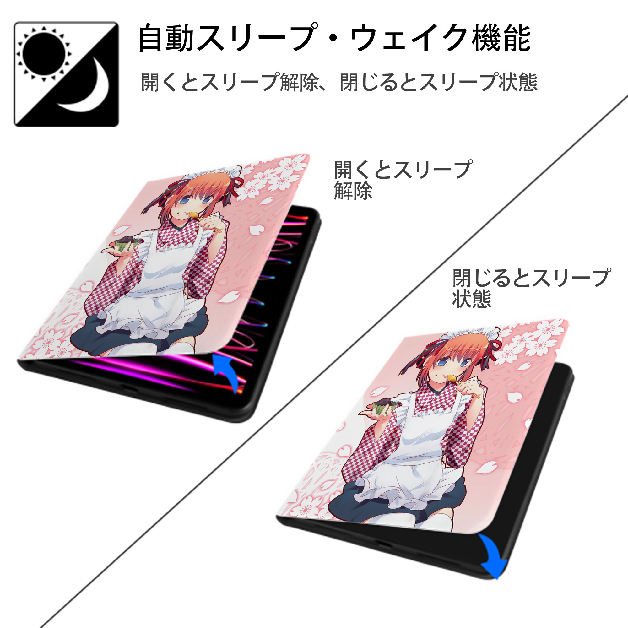 ぎんたま 坂田銀時（さかたぎんとき） 神楽 志村新八（しむら しんぱち） GINTAMA Sakata Gintoki Kagura Shimura Shinpachi IPad ケース ペン収納付き 三つ折りスタンド PUレザー×シリコン 対応機種9.5/10.5/10.9インチ