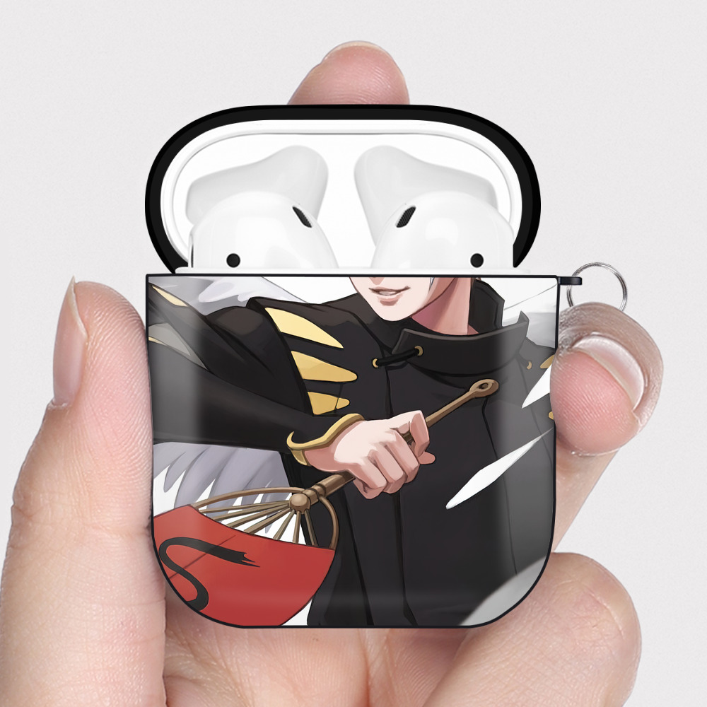 （画像用） ぎんたま 坂田銀時（さかたぎんとき） 神楽 志村新八（しむら しんぱち） GINTAMA Sakata Gintoki Kagura Shimura Shinpachi AirPods 第2世代保護ケース ハードシェル ブラック 耐衝撃・防指紋・カラビナ付き