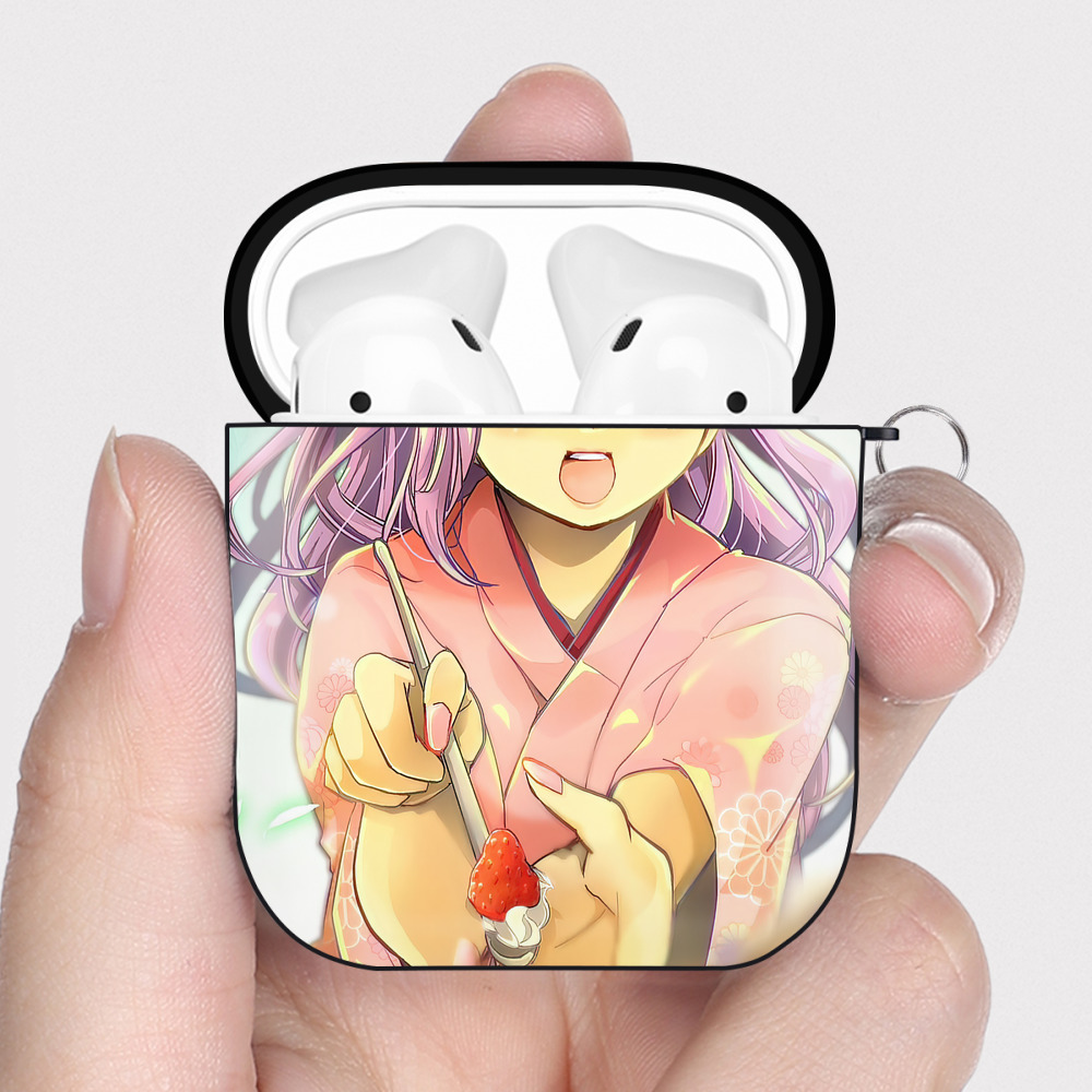 （画像用） ぎんたま 坂田銀時（さかたぎんとき） 神楽 志村新八（しむら しんぱち） GINTAMA Sakata Gintoki Kagura Shimura Shinpachi AirPods 第2世代保護ケース ハードシェル ブラック 耐衝撃・防指紋・カラビナ付き