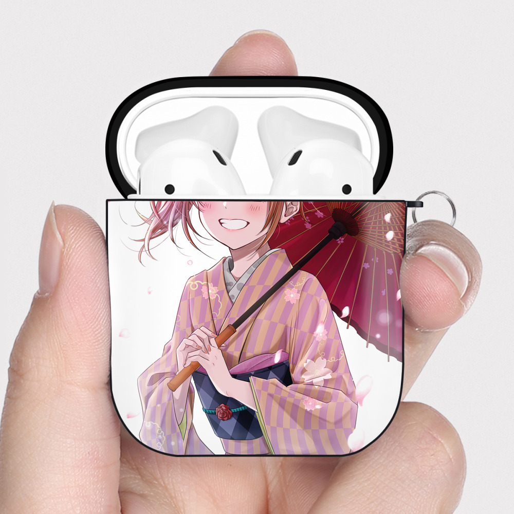 （画像用） ぎんたま 坂田銀時（さかたぎんとき） 神楽 志村新八（しむら しんぱち） GINTAMA Sakata Gintoki Kagura Shimura Shinpachi AirPods 第2世代保護ケース ハードシェル ブラック 耐衝撃・防指紋・カラビナ付き